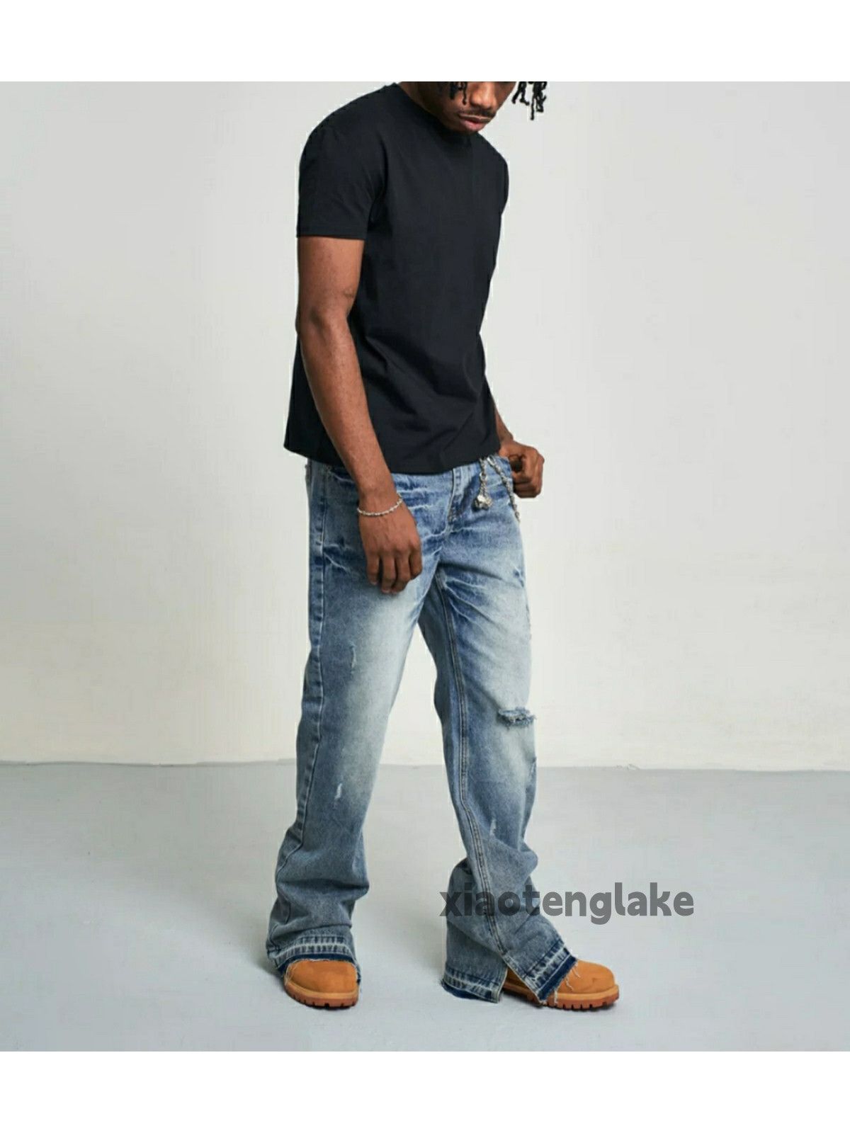 Jean × Vintage washed faded skate hiphop punk grunge bootcut jeans Size US 34 / EU 50 - 8 Thumbnail