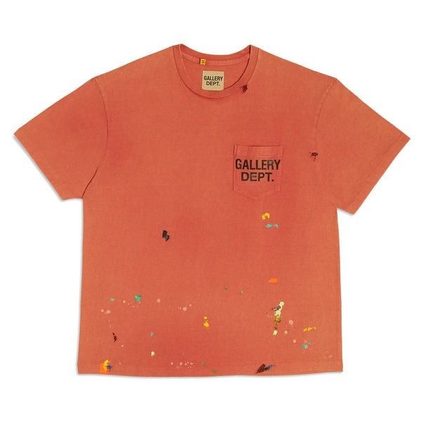 o1mle0226 Vintage Logo Painted T-Shirt in Red