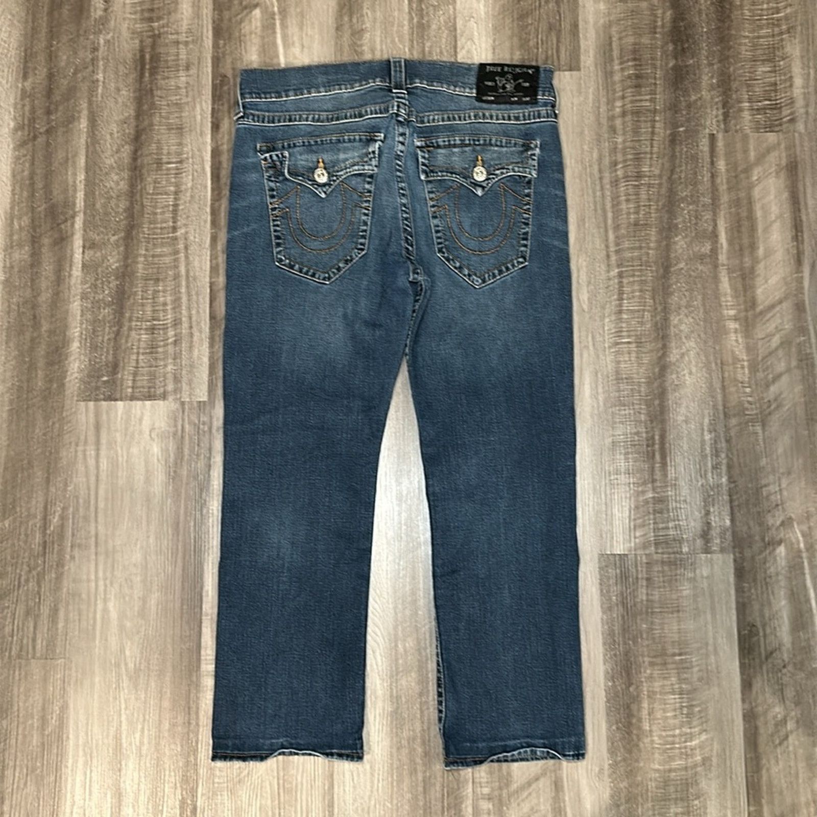 True Religion True Religion Ricky Flap Relaxed Straight Jeans - 36x27 Size US 36 / EU 52 - 3 Thumbnail