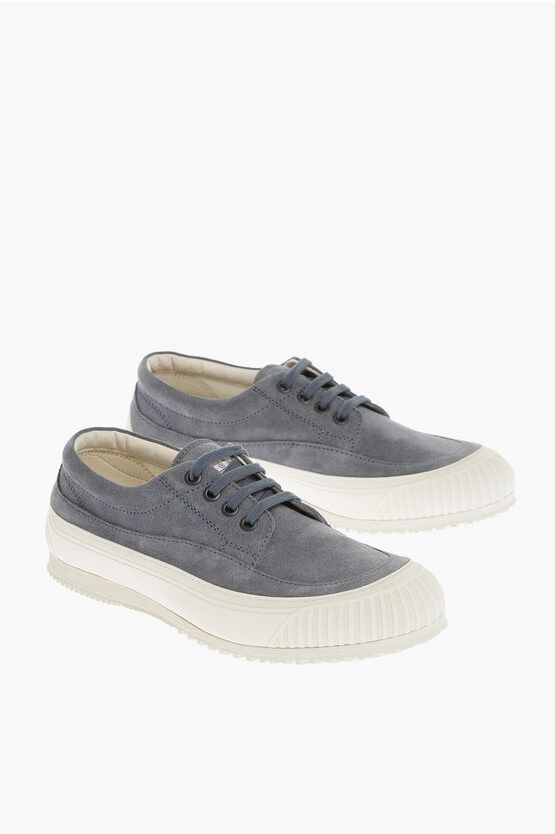 image of Hogan Suede Low-Top Sneakers With Contrasting Sole in Blue, Men's (Size 11)