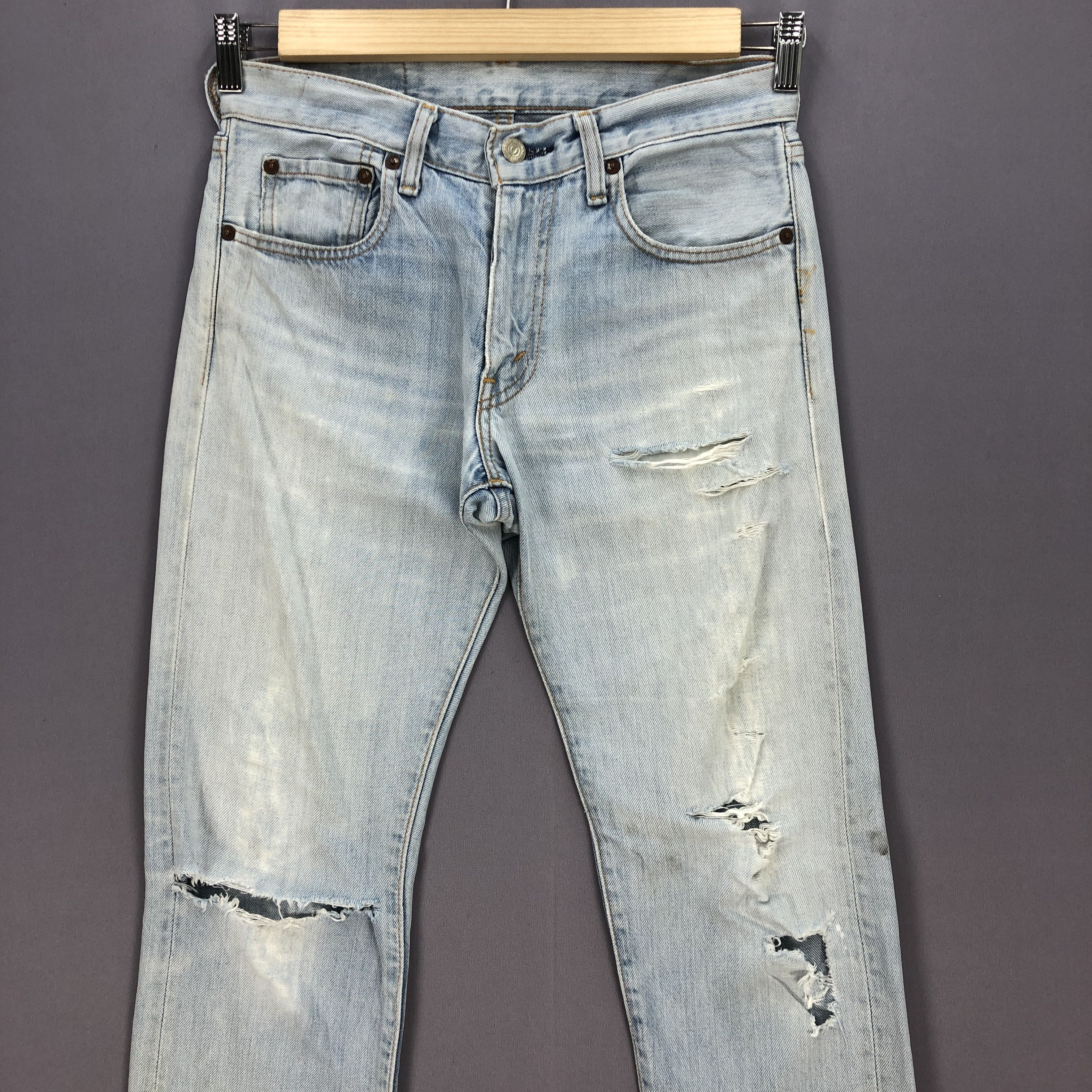 Levi's × Vintage Vintage Y2K Sunfaded Levis Distressed Jeans Levi's 505 Denim Size US 30 / EU 46 - 3 Thumbnail