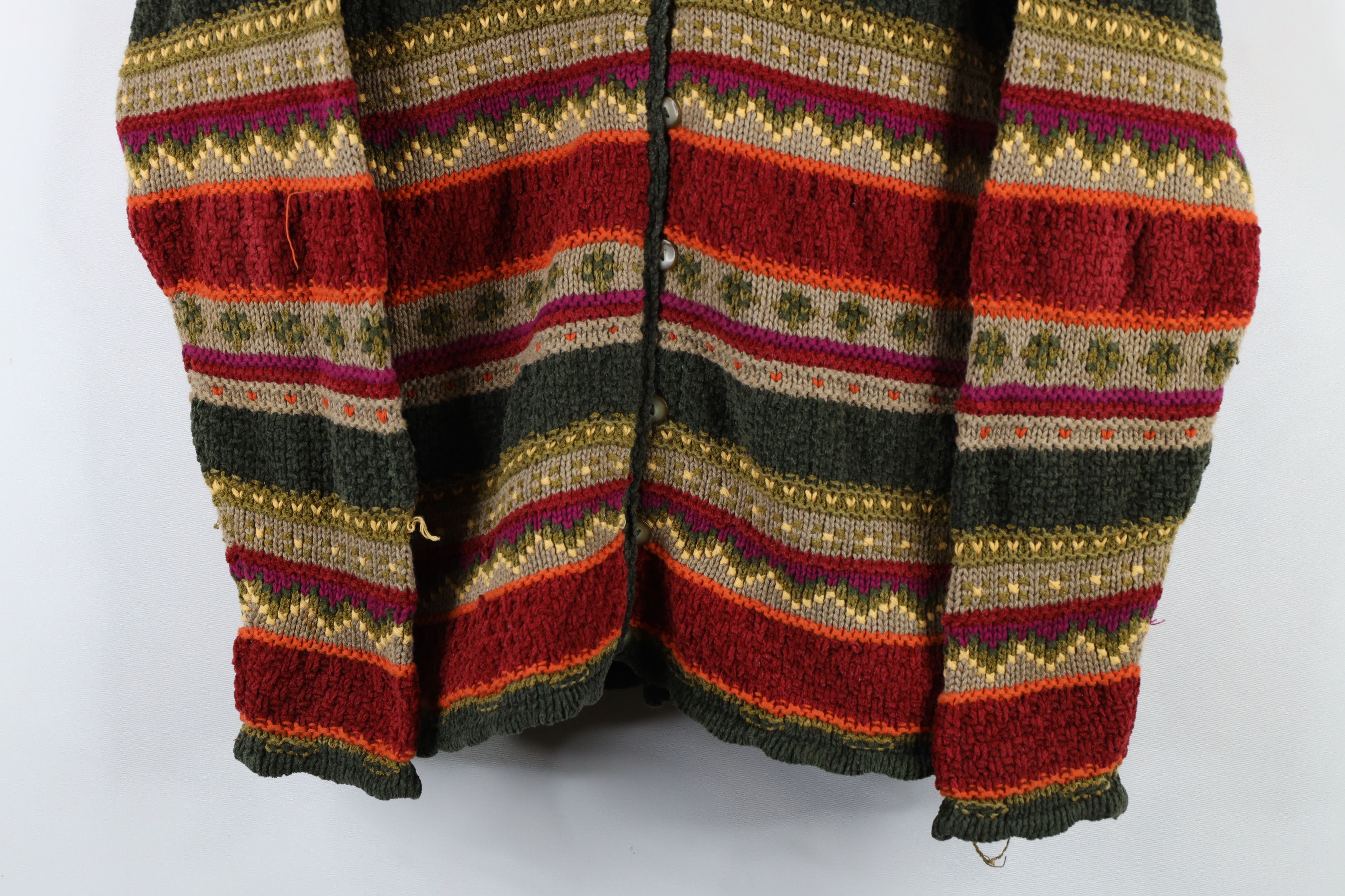 Vintage Vintage 90s Streetwear Fair Isle Knit Cardigan Sweater Size S / US 4 / IT 40 - 3 Thumbnail