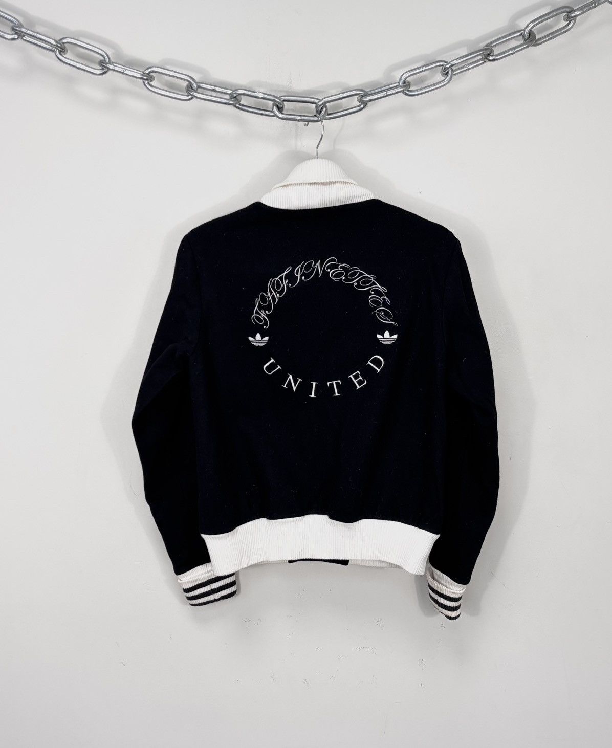 Adidas Adidas X Fafi 2009 Women’s Y2K Black Wool Varsity Jacket Size XS / US 0-2 / IT 36-38 - 2 Thumbnail