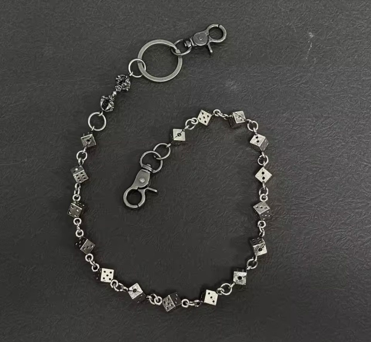 Jewelry punk style worn-out metal dice jeans chain Size ONE SIZE - 1 Thumbnail