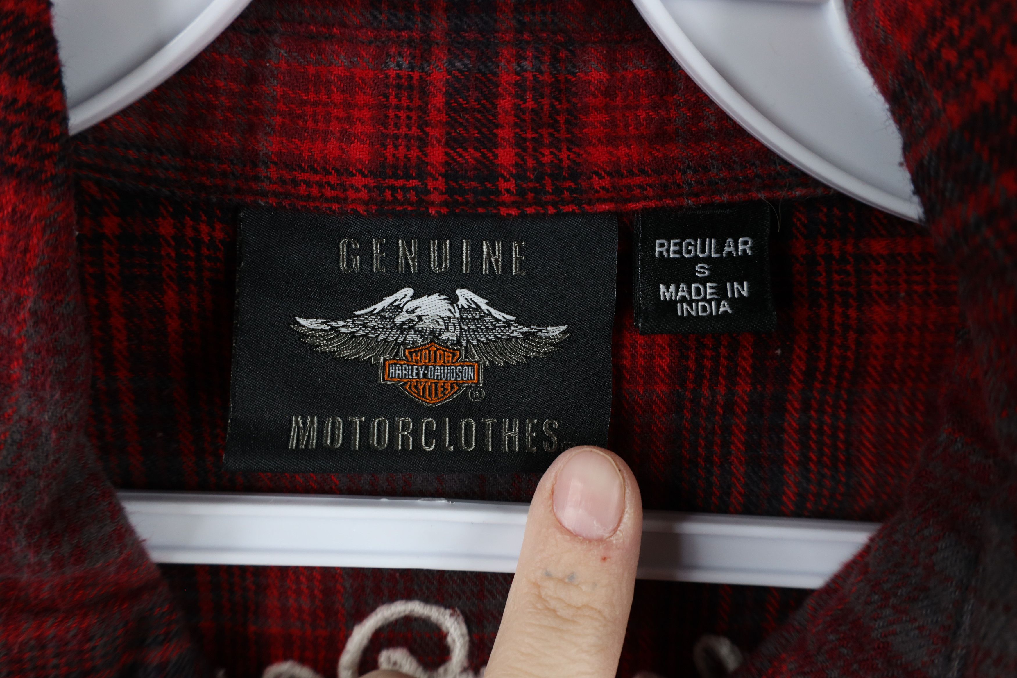 Harley Davidson × Vintage Vintage Harley Davidson Spell Out Flannel Button Shirt Plaid Size S / US 4 / IT 40 - 7 Thumbnail