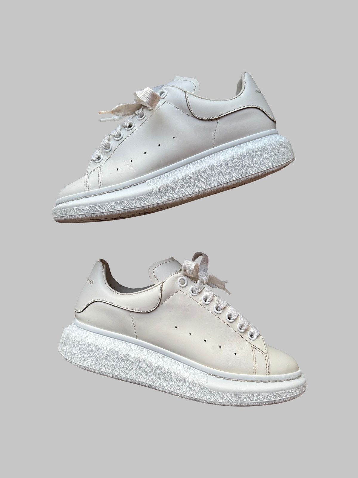 Alexander McQueen Alexander McQueen Oversized Leather White Sneakers Size US 7.5 / EU 40-41 - 1 Thumbnail