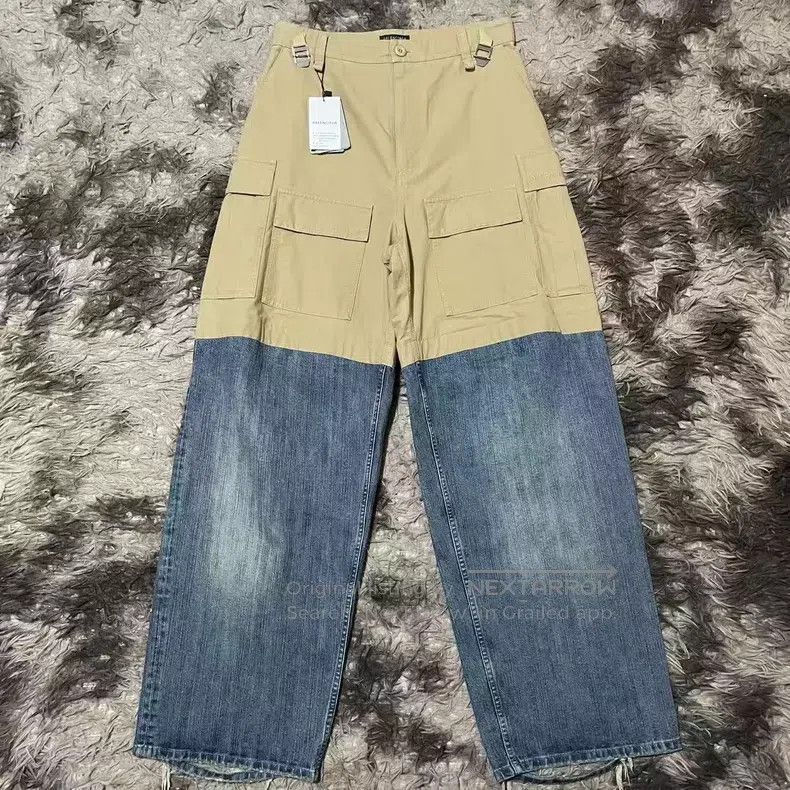 Balenciaga Balenciaga size XS Patchwork Workwear Denim Pants Size US 27 - 1 Thumbnail