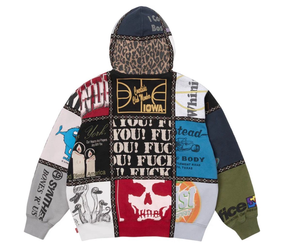 Number (N)ine × Supreme Supreme Number Nine Patchwork Zip Up Hooded Sweatshirt Size US M / EU 48-50 / 2 - 2 Thumbnail