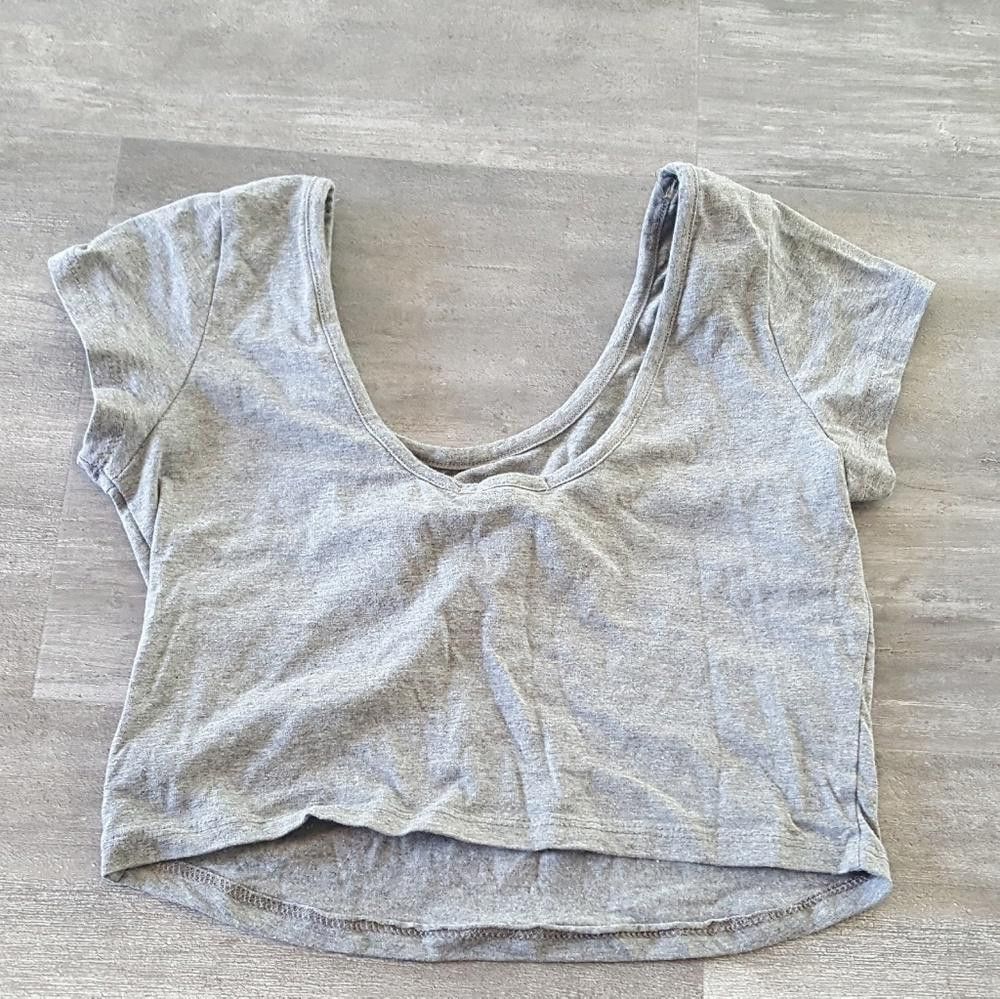 Designer Grey Basic Cropped Bozzolo Short Sleeve Size L / US 10 / IT 46 - 2 Thumbnail