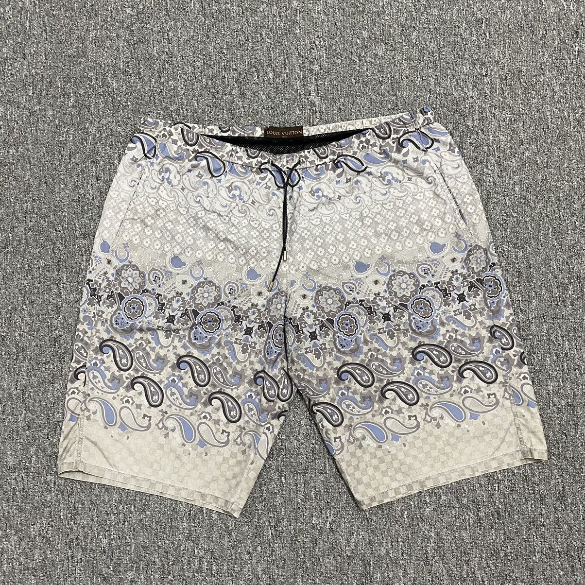 image of Louis Vuitton - Bandana Board Swim Shorts in White, Men's (Size 34)
