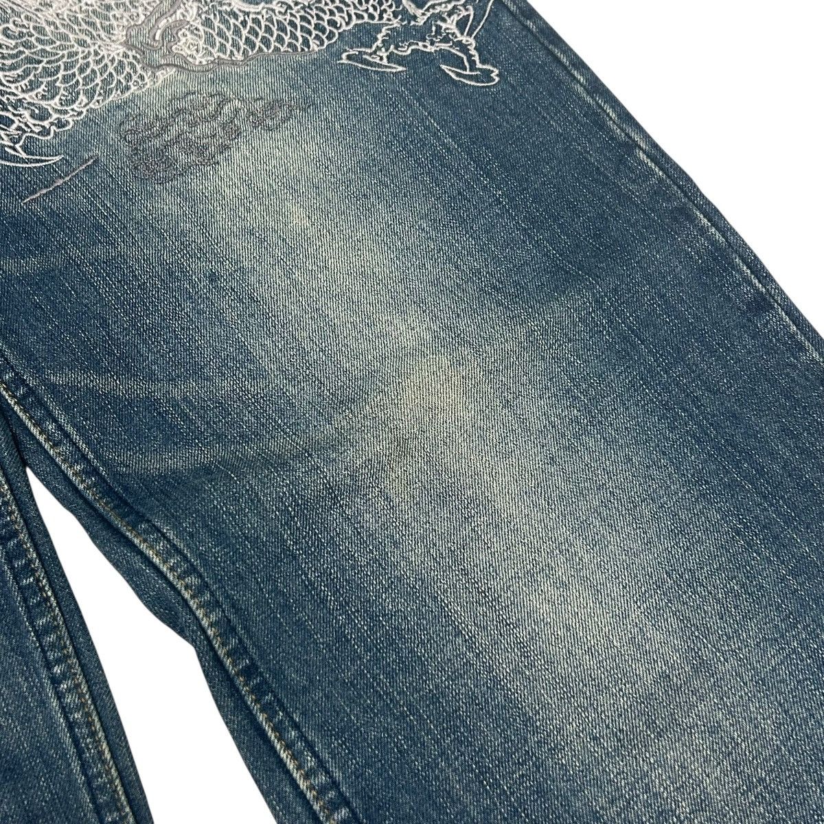 Karakuri Tamashii 512 Karakuri Tamashii jeans embroidered denim blue archive Size US 33 - 14 Thumbnail