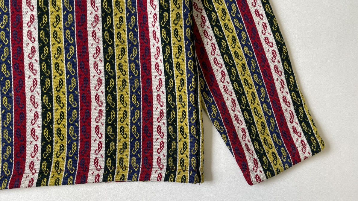 Bode Striped Paisley Quarter Zip Wool Sweater Size US L / EU 52-54 / 3 - 13 Thumbnail