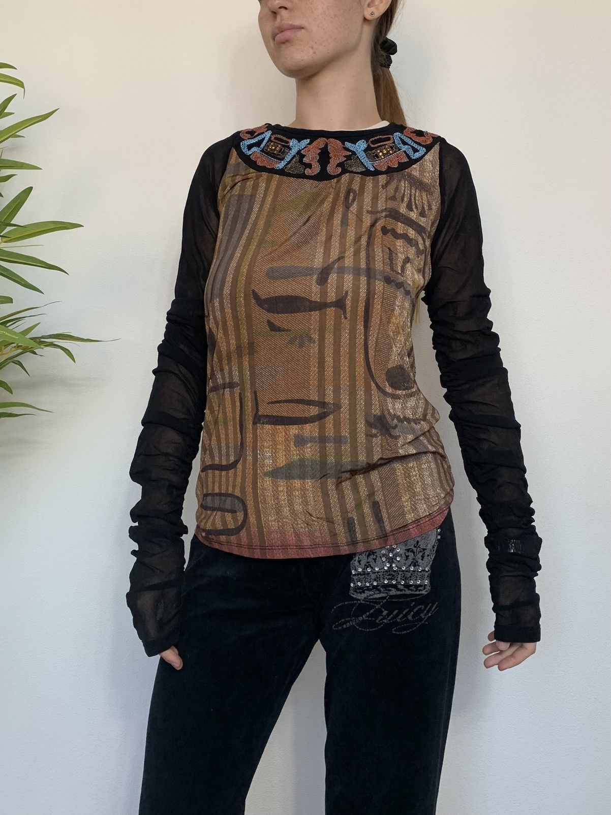 Other SAVE THE QUEEN! MESH LONG SLEEVE TOP LIKE JEAN PAUL GAULTIER Size S / US 4 / IT 40 - 1 Thumbnail