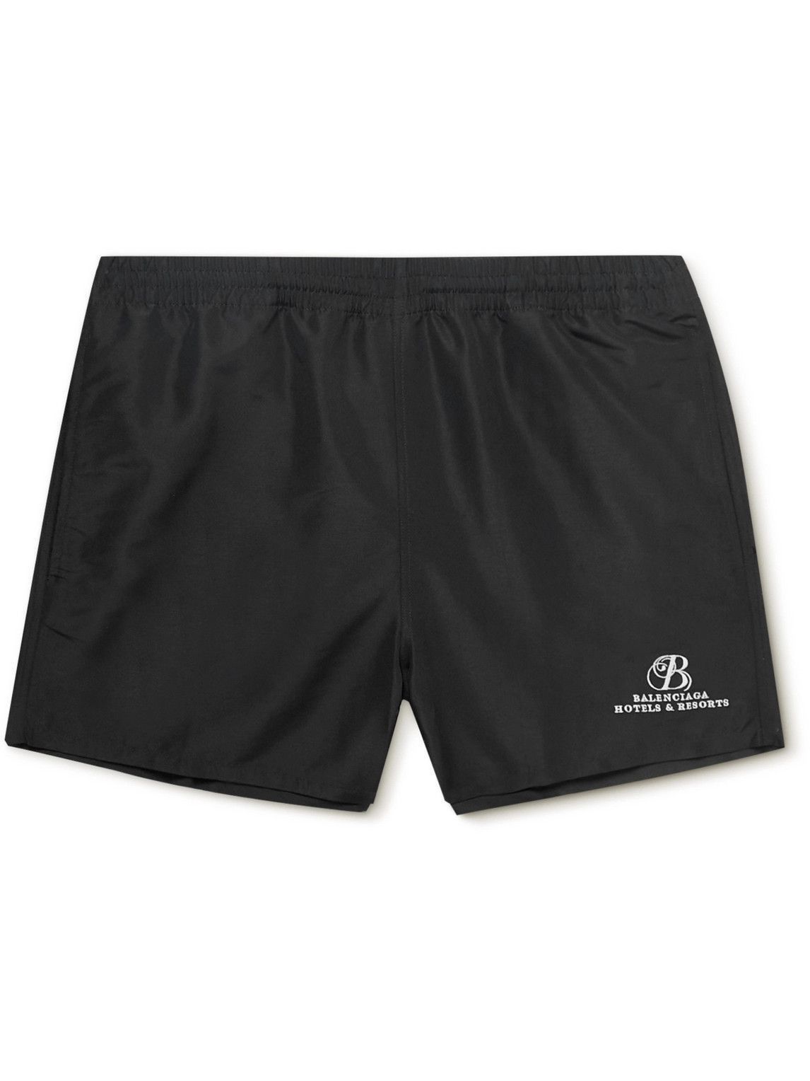 Balenciaga Short-Length Logo-Embroidered Swim Shorts in black Size US 30 / EU 46 - 1 Thumbnail