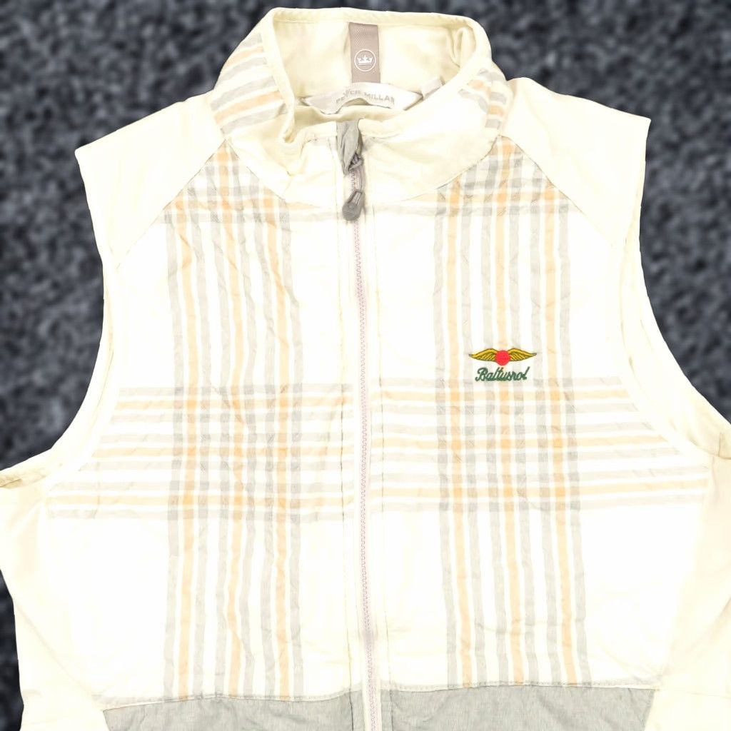 Peter Millar VINTAGE Peter Millar Vest Womens Medium Cream Grey Baltusrol Lizzie Hybrid Quilted Golf Size M / US 6-8 / IT 42-44 - 1 Thumbnail