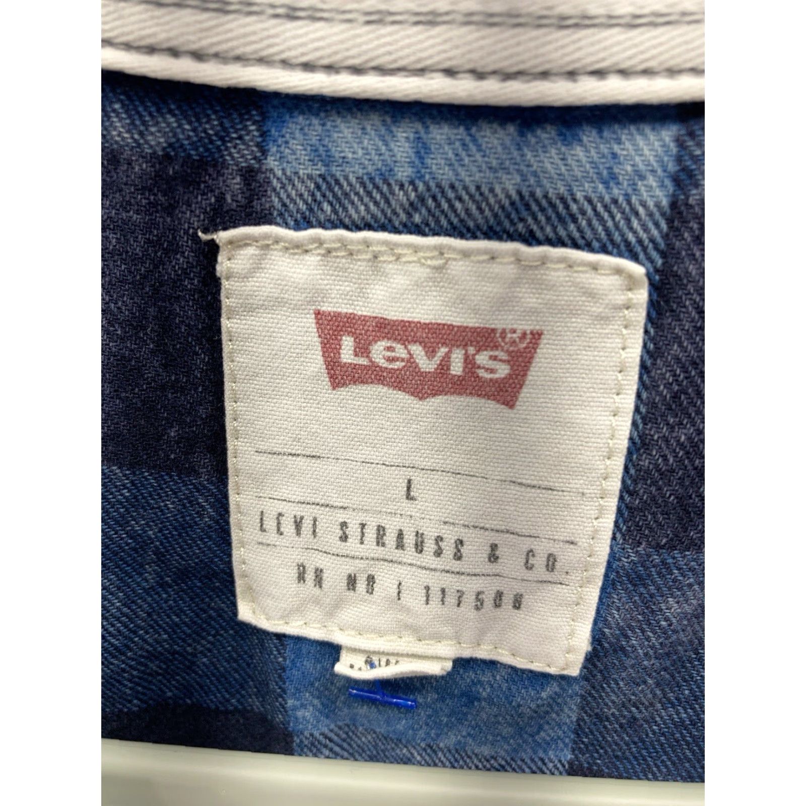 Levi's Levi's Shirt Men L Indigo Blue Plaid Button Long Sleeve Cotton Casual Slim Fit Crew Neck? Size US L / EU 52-54 / 3 - 5 Thumbnail