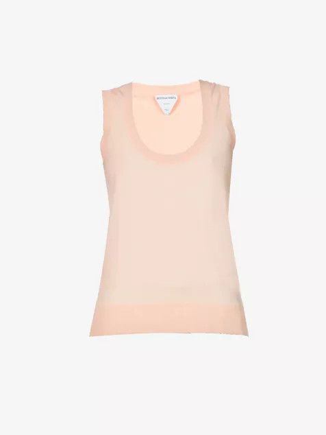 Bottega Veneta o1y0725 Cashmere Blend Sleeveless Sweater in Light Pink Size S / US 4 / IT 40 - 1 Thumbnail