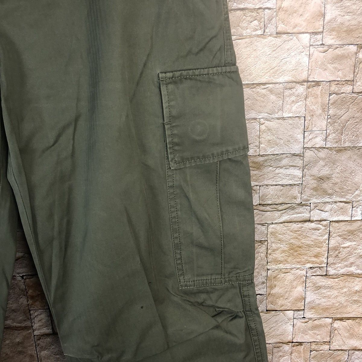 Japanese Brand Natural Beauty Basic Green Cargo Multipocket Pants #A49 Size US 28 / EU 44 - 7 Thumbnail
