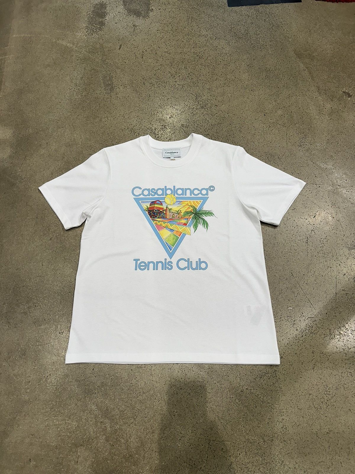 Casablanca Cubism Tennis Club silk shirt - White