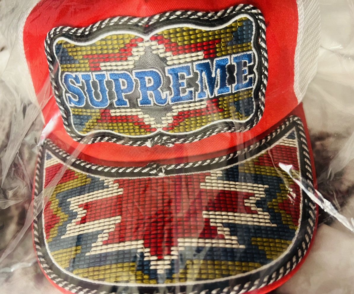 Supreme Western Embroidered Mesh Back-Red