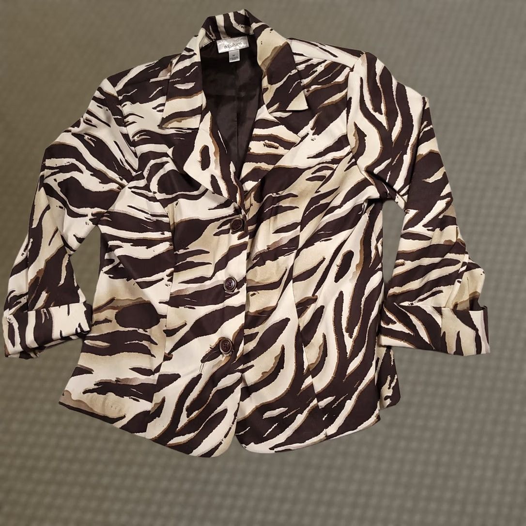 Vintage Vintage Dress Barn Blazer Womens Medium Animal Print Jacket Size M / US 6-8 / IT 42-44 - 1 Thumbnail