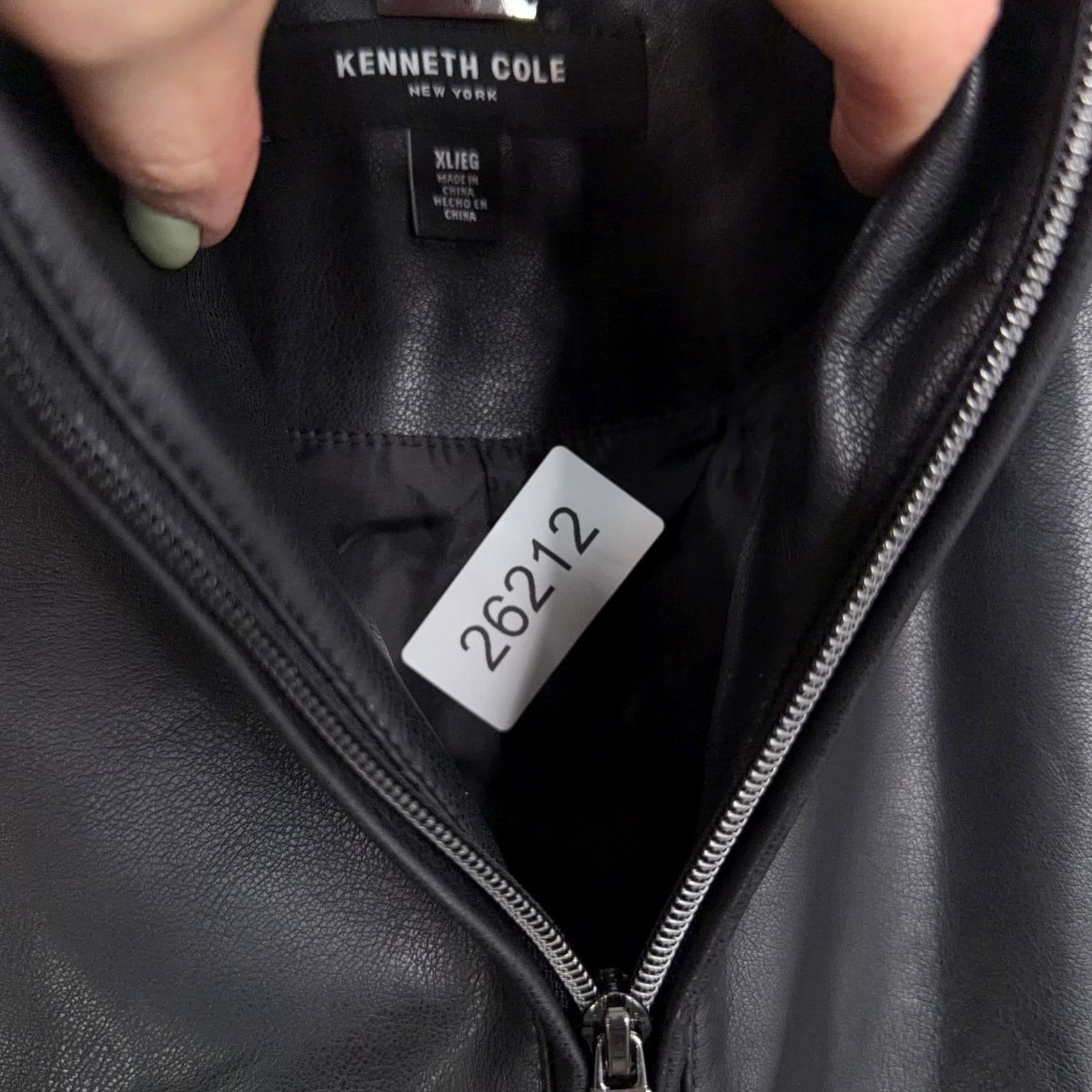 Kenneth Cole Kenneth Cole Jacket Womens XL Black Faux Leather Full Zip Mid Length Classic Size XL / US 12-14 / IT 48-50 - 8 Thumbnail