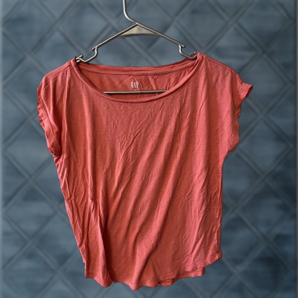 Gap Gap Women T-Shirt Short Sleeve Round Neck Pink XS Tee Luxe Casual Tunic Breathable Easy Care Lightweight Size XS / US 0-2 / IT 36-38 - 1 Thumbnail
