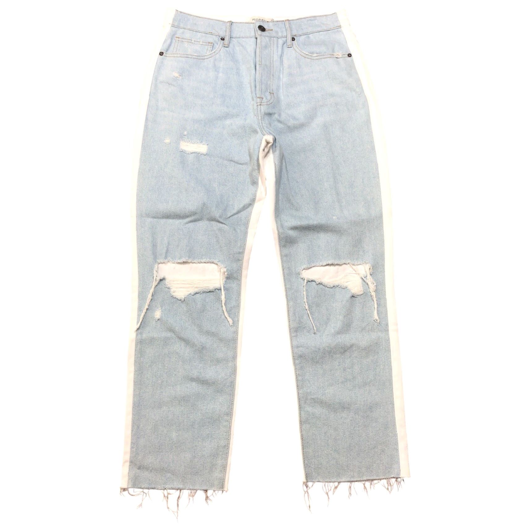 Vintage NWT Hidden Tracey Jeans Womens 30 5-Pocket Distressed Straight High Rise Blue/White Vintage No N/A Size 30" / US 8 / IT 44 - 2 Thumbnail