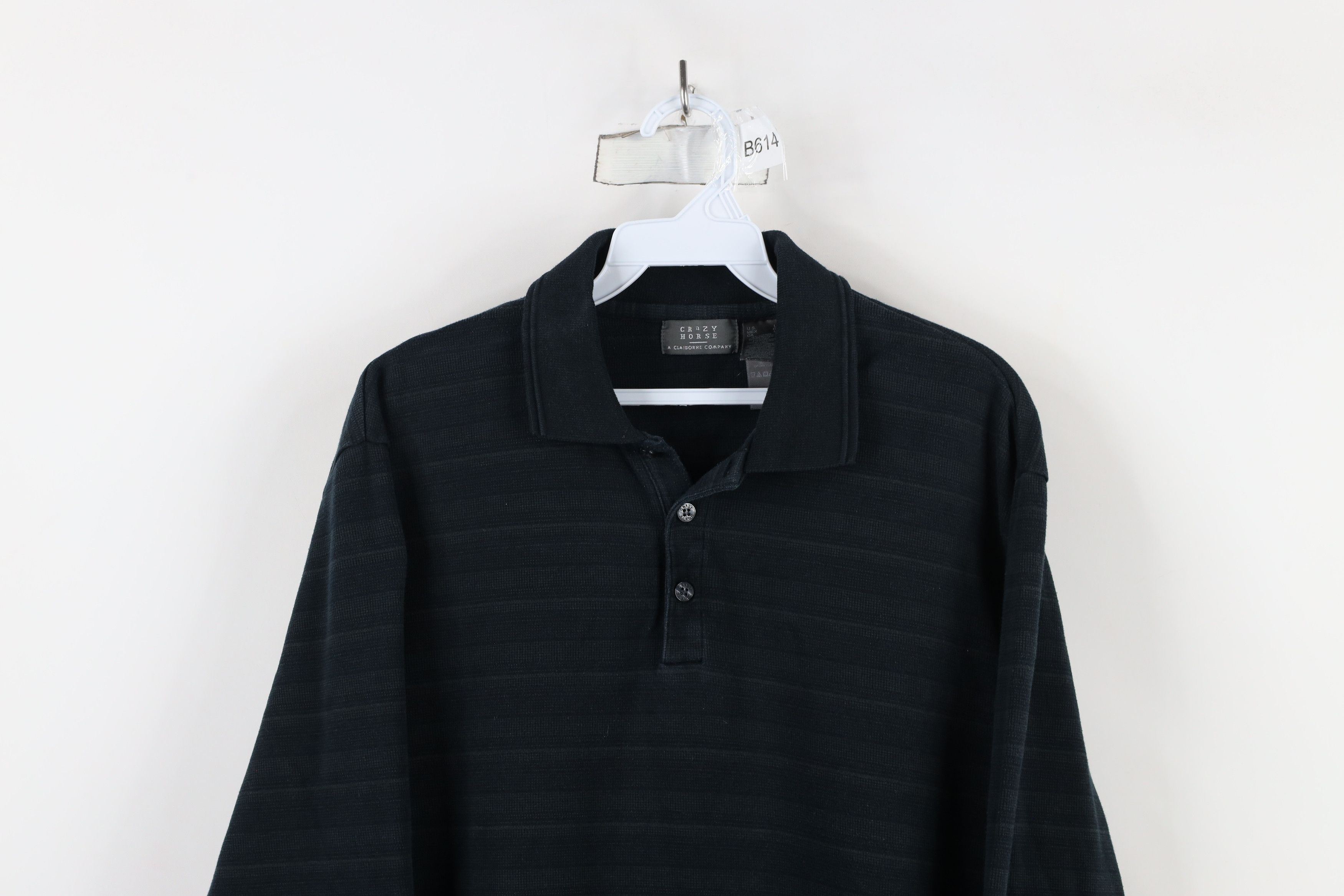 Vintage Vintage 90s Streetwear Striped Thermal Knit Long Sleeve Polo Size US L / EU 52-54 / 3 - 2 Thumbnail