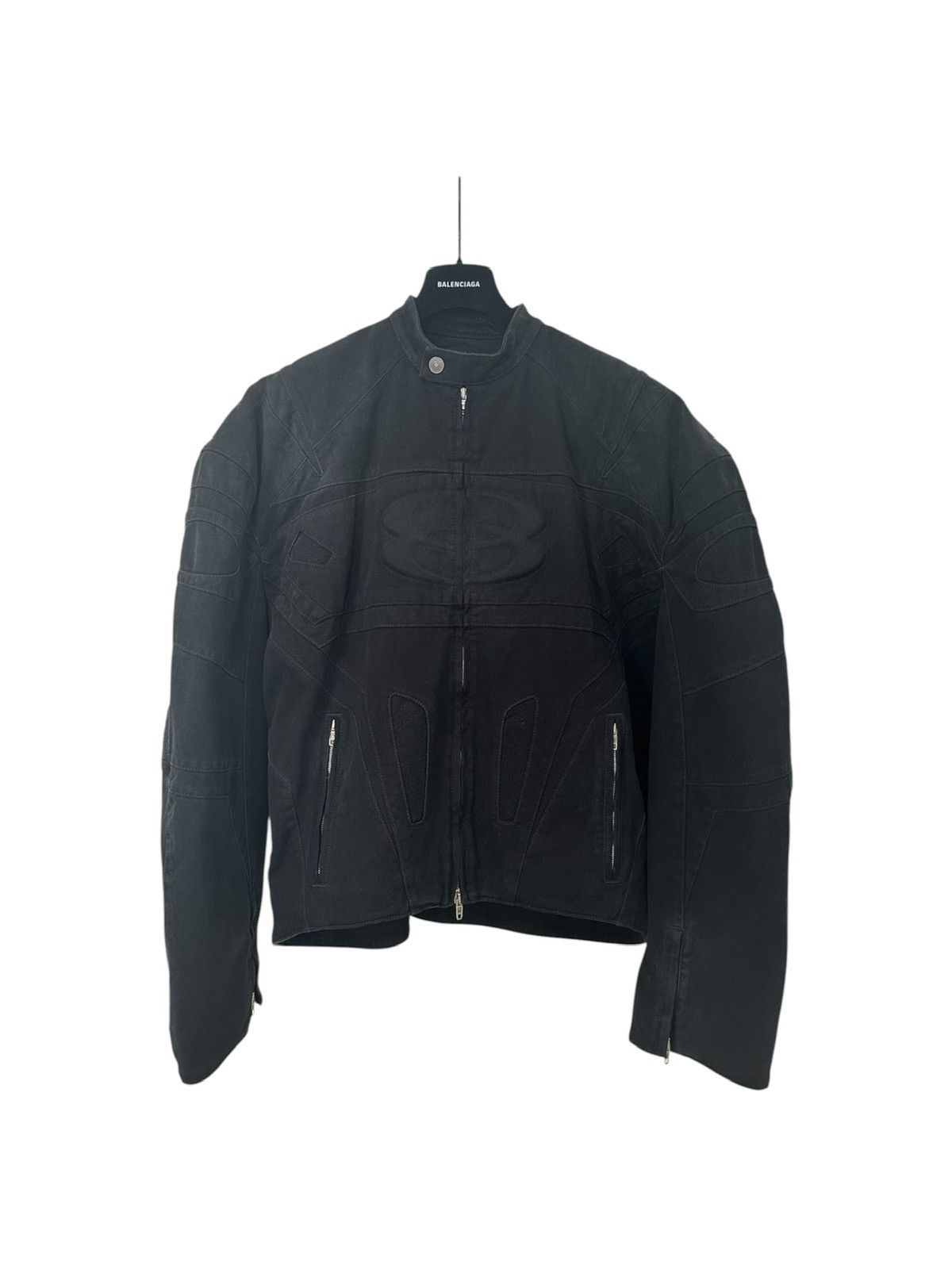 Balenciaga Balenciaga Unity logo racer jacket denim Sz1 Size US S / EU 44-46 / 1 - 1 Thumbnail