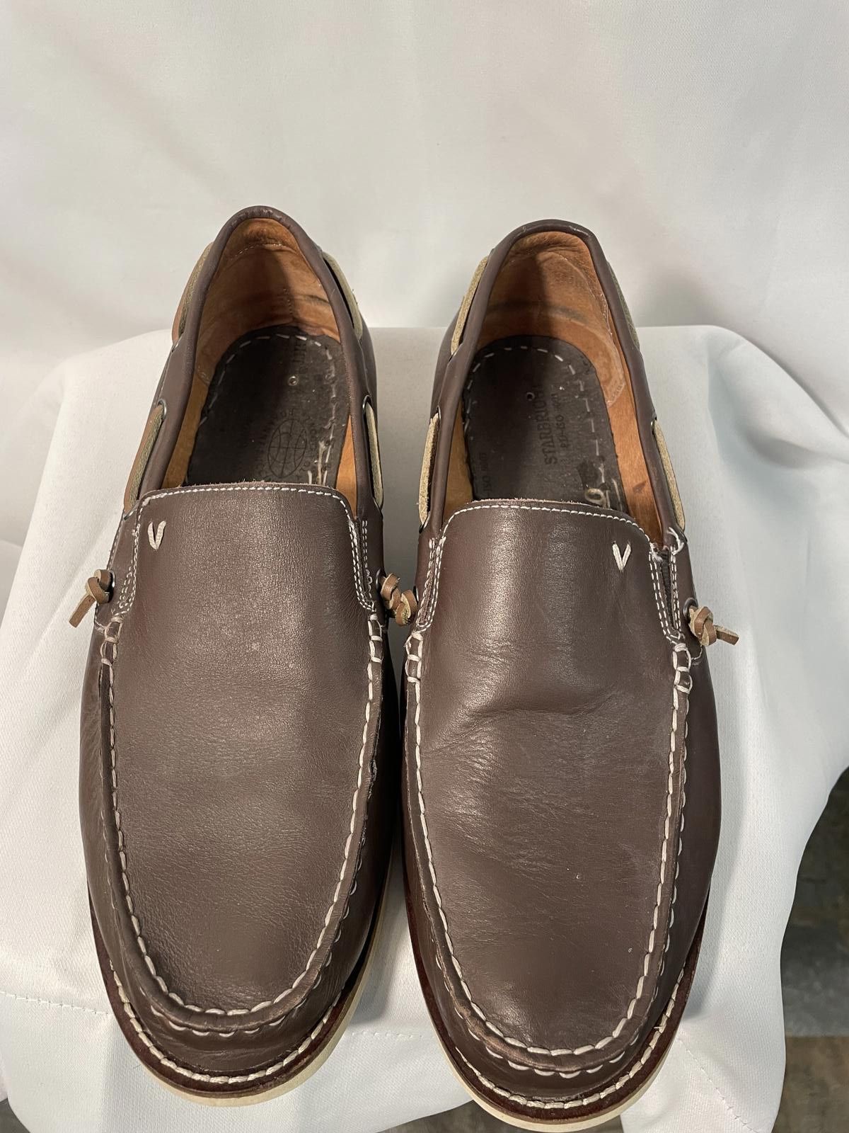 Designer Brown Leather Loafers for Men - Comfortable Slip-On Shoes Size US 11.5 / EU 44-45 - 2 Thumbnail