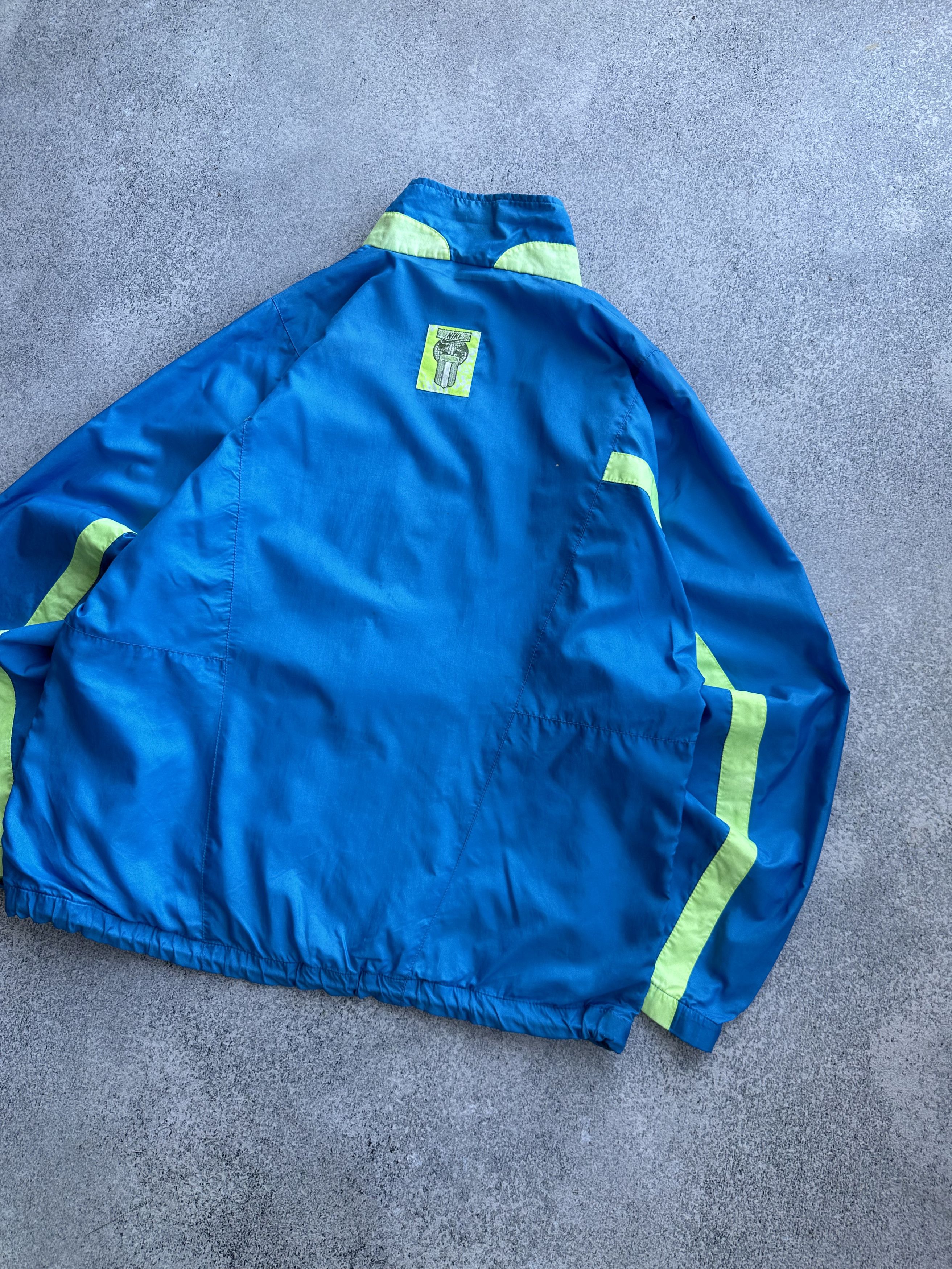 Nike × Vintage Nike International Vintage Nylon Blue Track Jacket Rare 90s Size US M / EU 48-50 / 2 - 12 Thumbnail