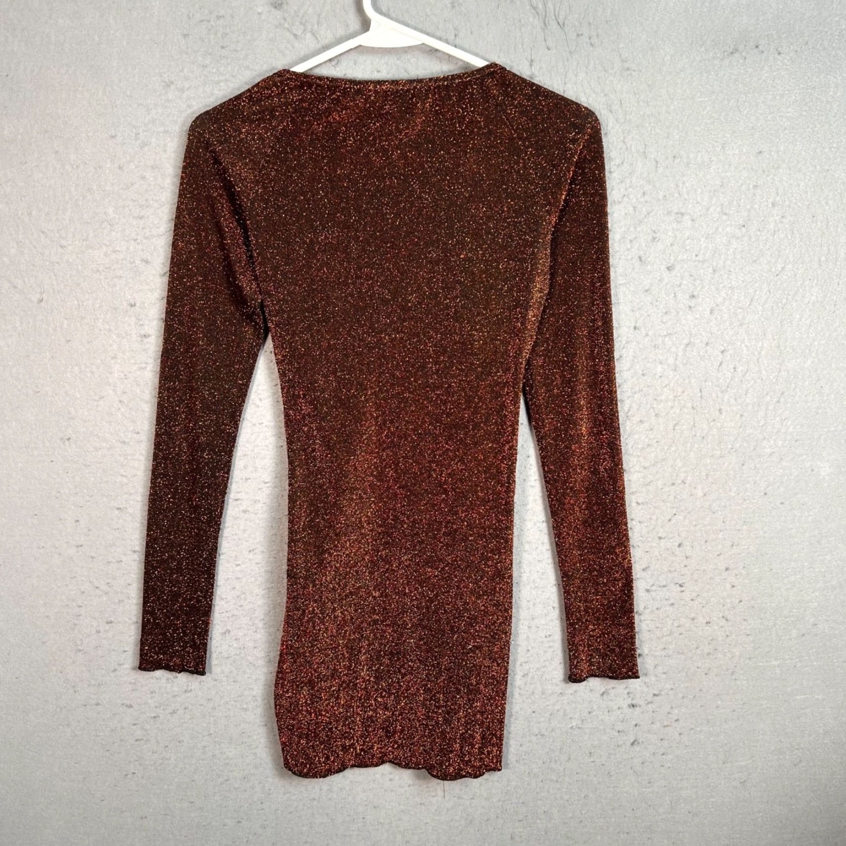 superdown Superdown Dress Size Small Long Sleeve Glitter Mini Black & Copper Ring Detail Size S / US 4 / IT 40 - 2 Thumbnail