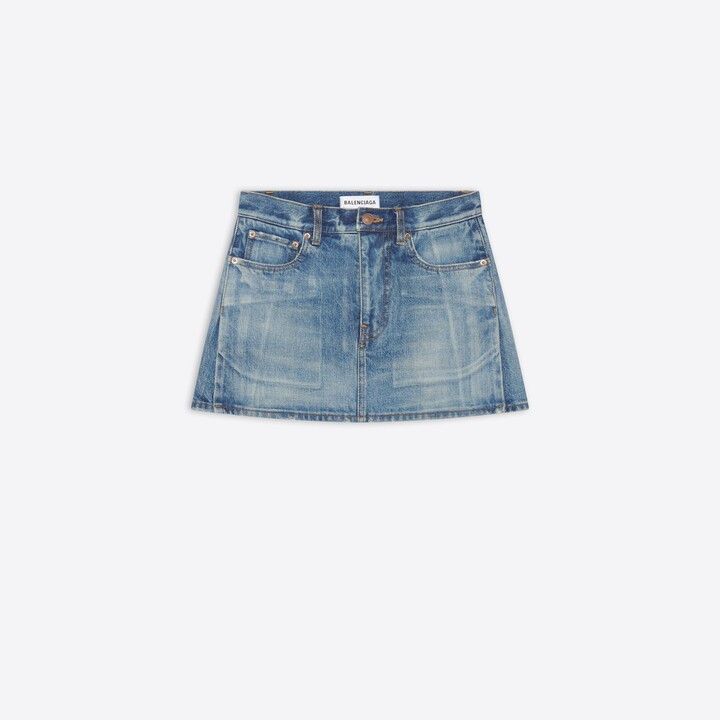 Balenciaga o1in1g0225 6 Pocket Mini Skirt in Blue Size 25" / US 0 / IT 36 - 1 Thumbnail