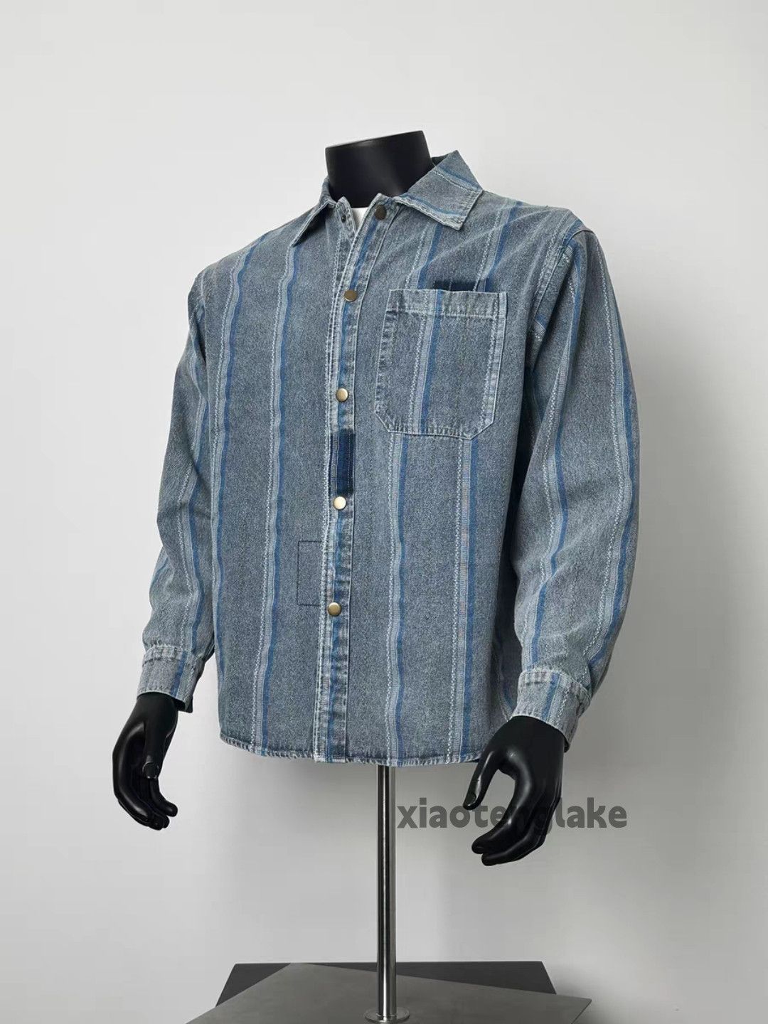 Designer unisex washed faded loose striped yuppie y2k shirt Size US XL / EU 56 / 4 - 3 Thumbnail