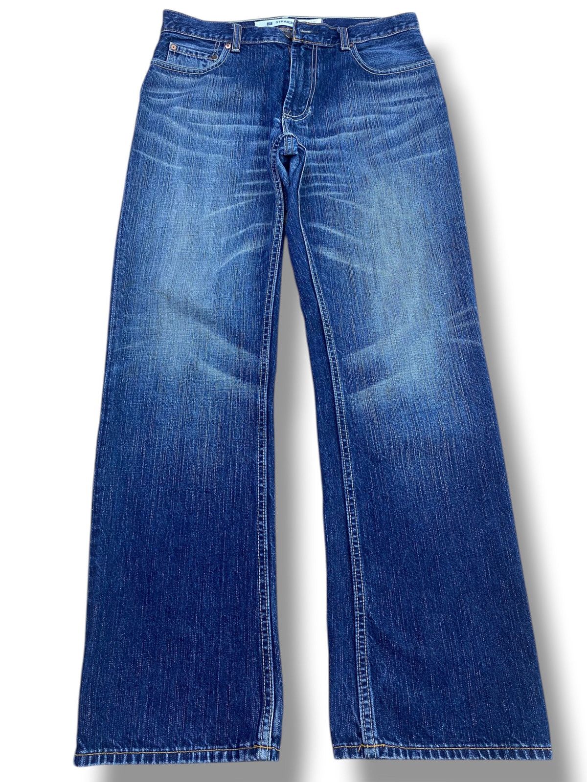 Gap GAP Whiskers Blue Wash Style Straight Cut Jeans Size US 32 / EU 48 - 1 Thumbnail