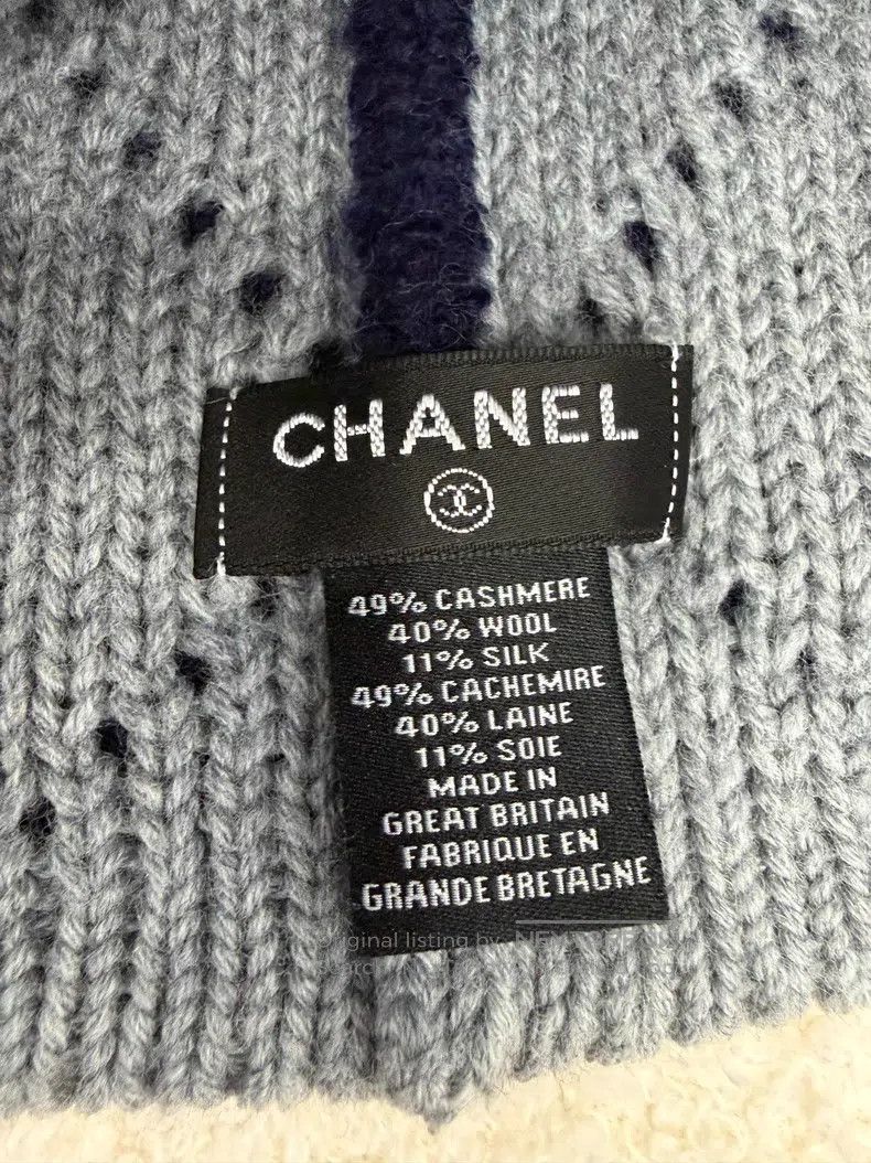 Chanel Chanel Taky blue gray colour block big Logo cold cap Size ONE SIZE - 3 Thumbnail