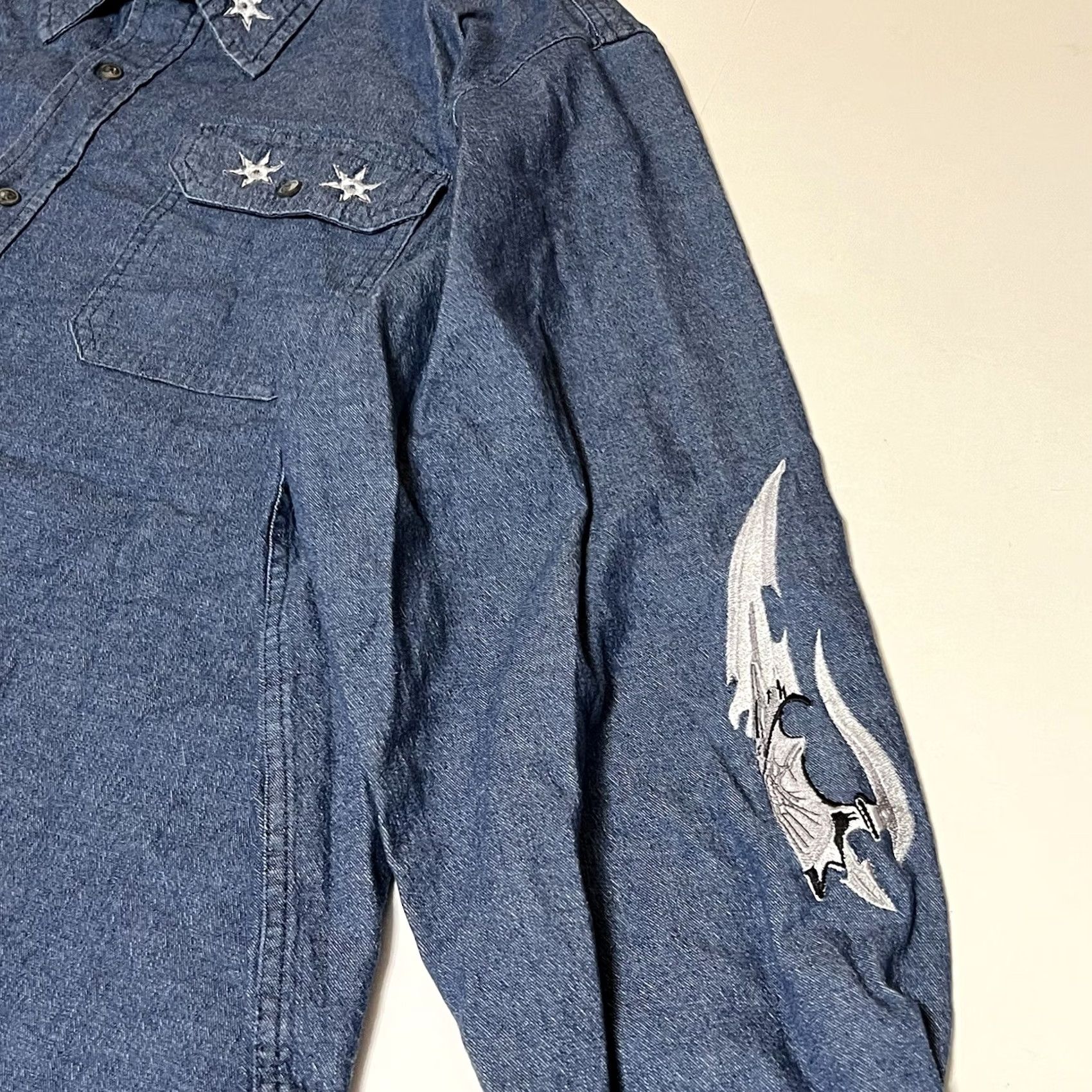 Wrangler VINTAGE Wrangler Comfort FLEX Men's 3XL Long Sleeve Button-Up Shirt Embroider Knives Size US XXL / EU 58 / 5 - 7 Thumbnail
