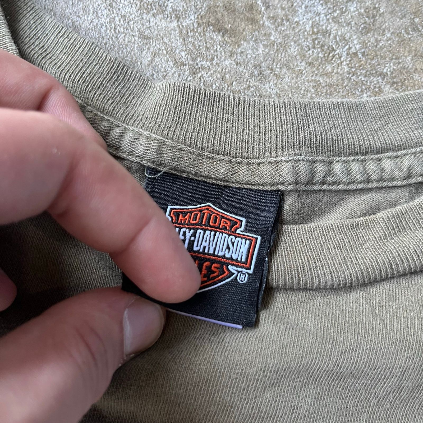 Vintage VINTAGE HARLEY DAVIDSON LONGSLEEVE SHIRT OLIVE GREEN 2XL Size US XXL / EU 58 / 5 - 3 Thumbnail