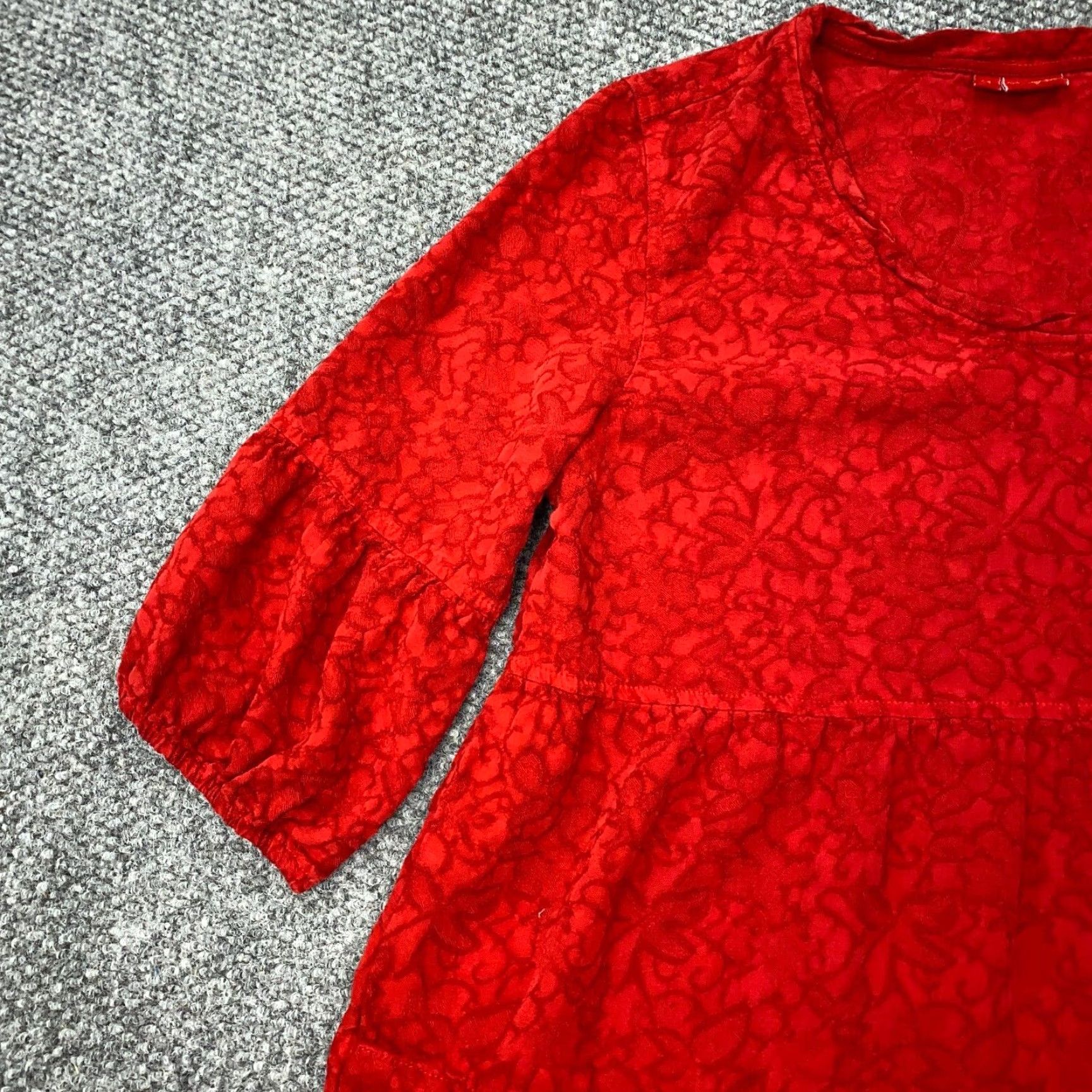 Vintage VINTAGE Tianello Women's Blouse Tunic Medium Red Tencel 3/4 Sleeve Casual Fall Spring Summer Size M / US 6-8 / IT 42-44 - 4 Thumbnail