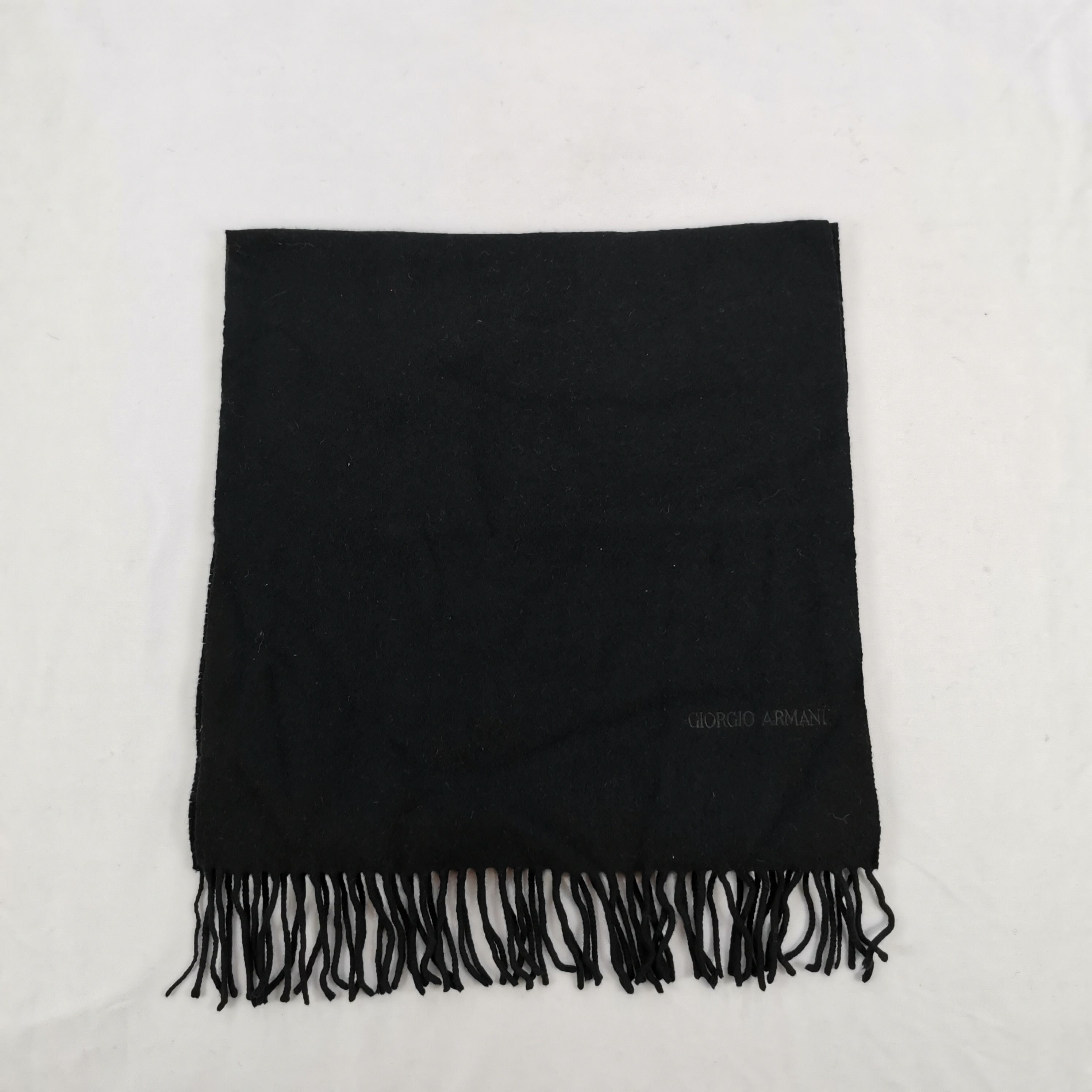 Giorgio Armani Vintage Giorgio Armani Scarf Wool Fringe Winter Scarves - . Size ONE SIZE - 2 Thumbnail