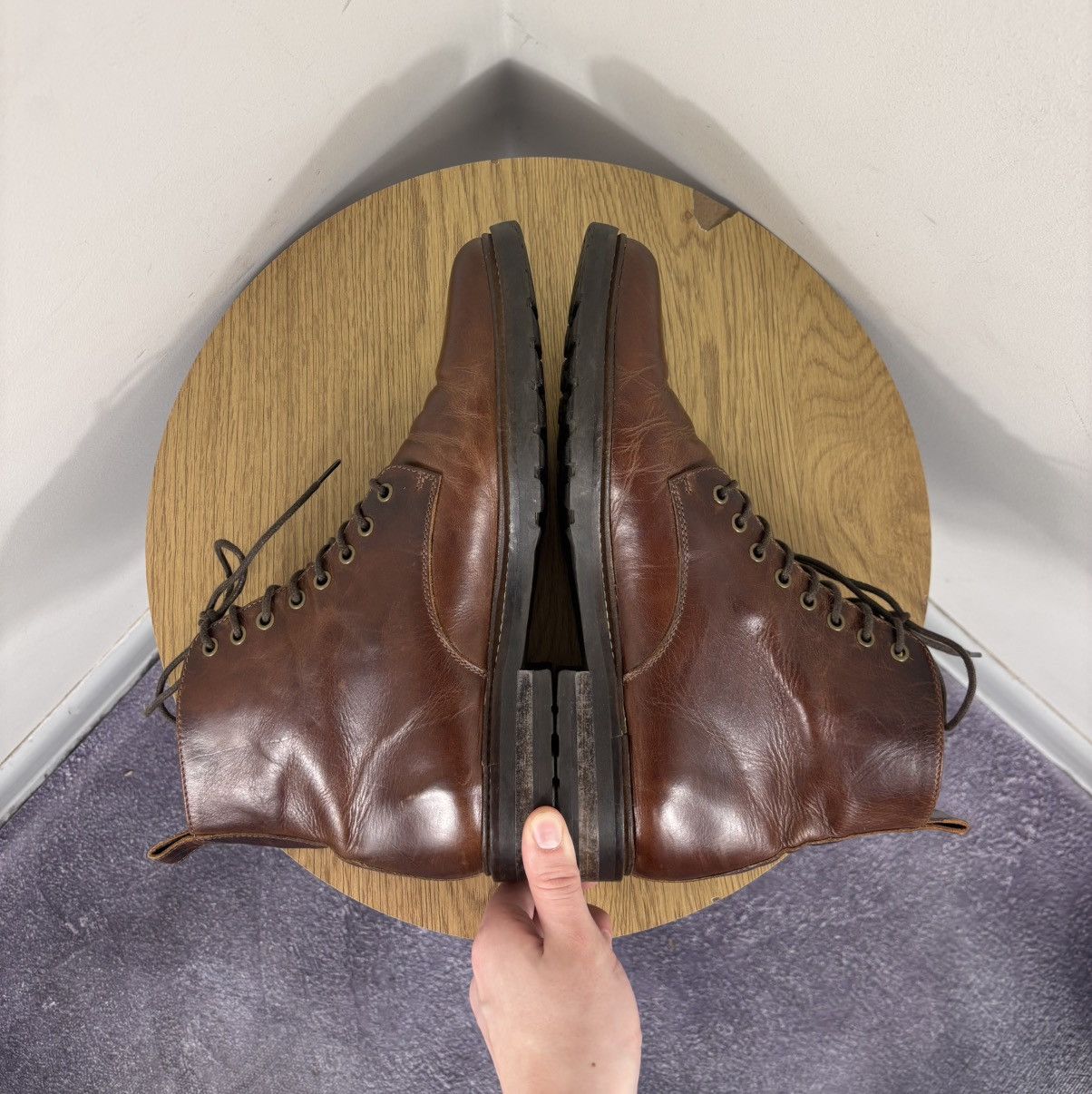 Bobbies Bobbies Paris Men’s Brown Calf Leather Service Lace-Up Boots Size US 9 / EU 42 - 14 Thumbnail