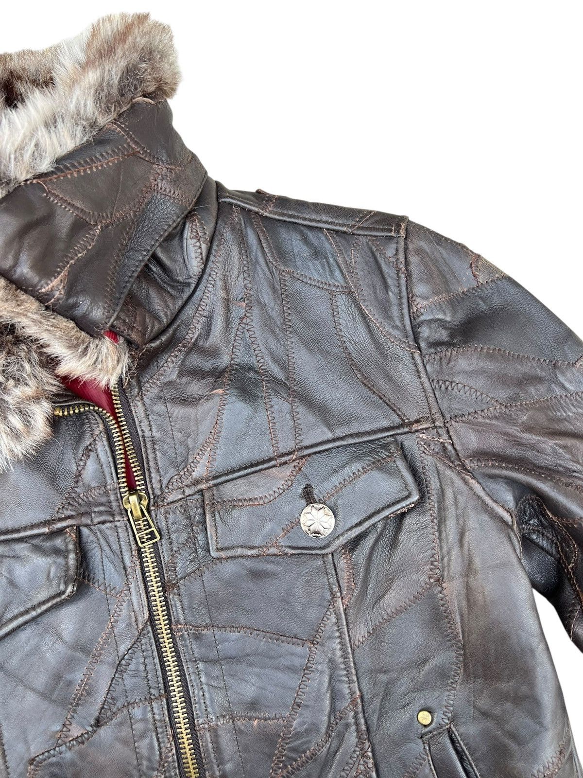 If Six Was Nine Faux Fur Patchwork Sheepskin Leather Jacket All The Way Size US S / EU 44-46 / 1 - 11 Thumbnail