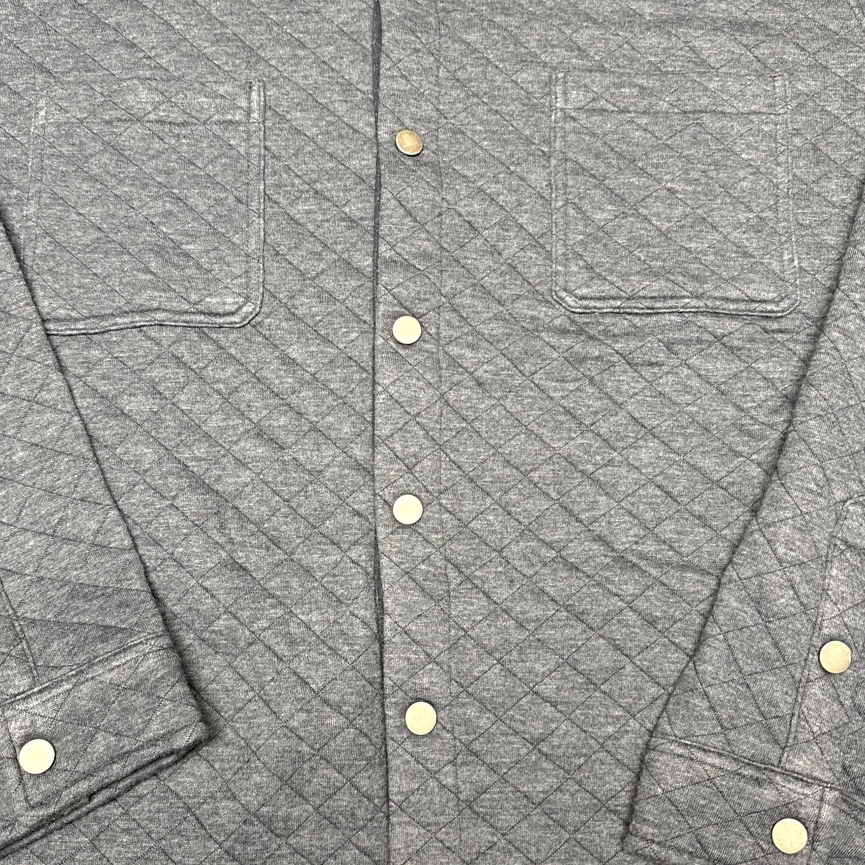 Johnston & Murphy Johnston & Murphy Quilted Shirt Jacket Shacket Mens 2XL Gray Button-Up Chambray Quilted Shirts Jacket Mens Men Size US XXL / EU 58 / 5 - 2 Thumbnail