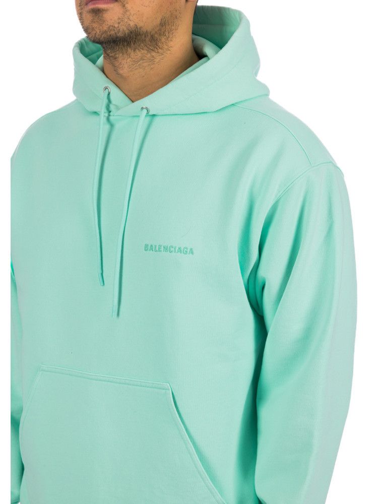 Balenciaga o1s1wg111124 Medium Fit Hoodie in Mint Green Size US L / EU 52-54 / 3 - 5 Thumbnail