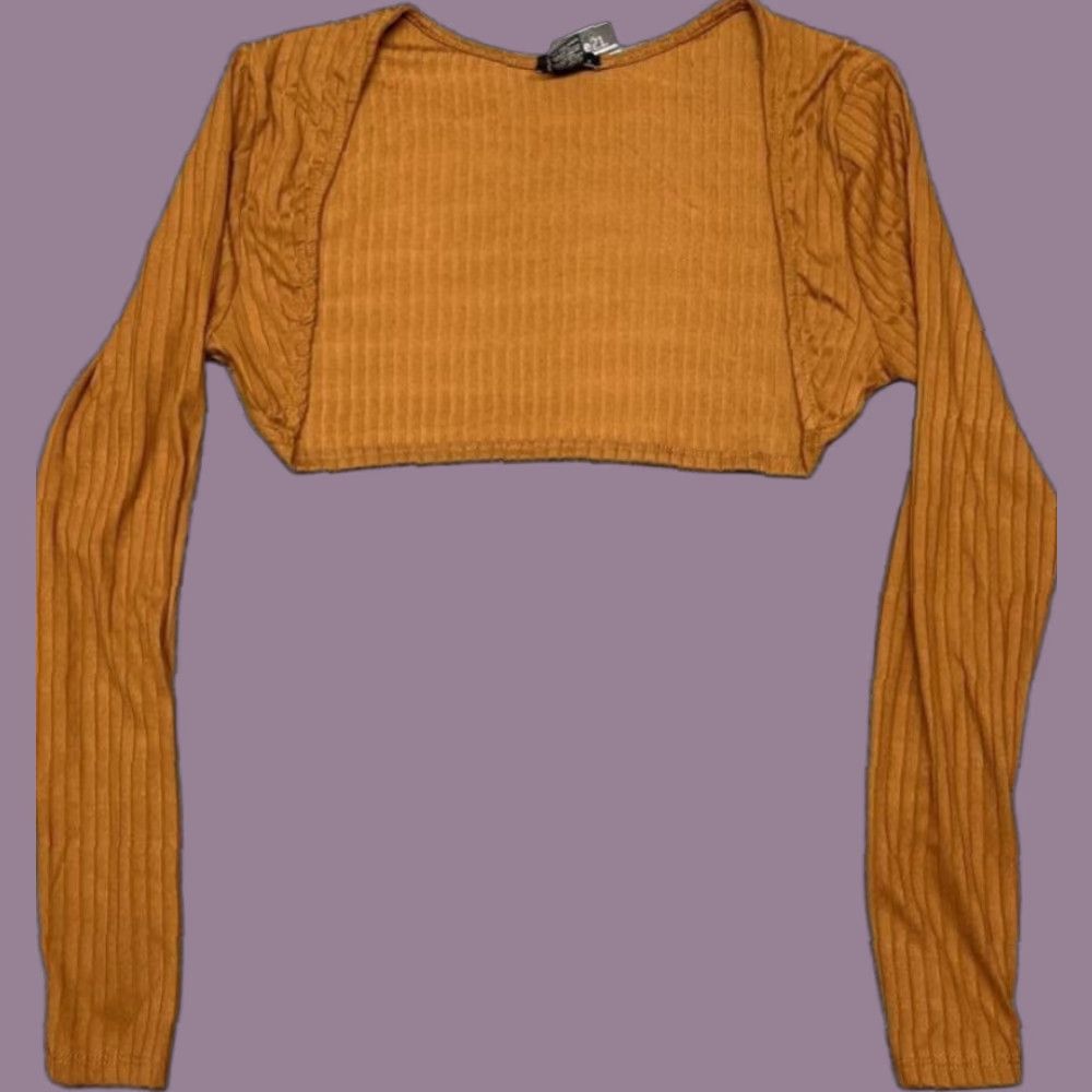 Vintage Rue21 Shrug Womens M Brown Long Sleeve Open Front Stretch New Size M / US 6-8 / IT 42-44 - 1 Thumbnail