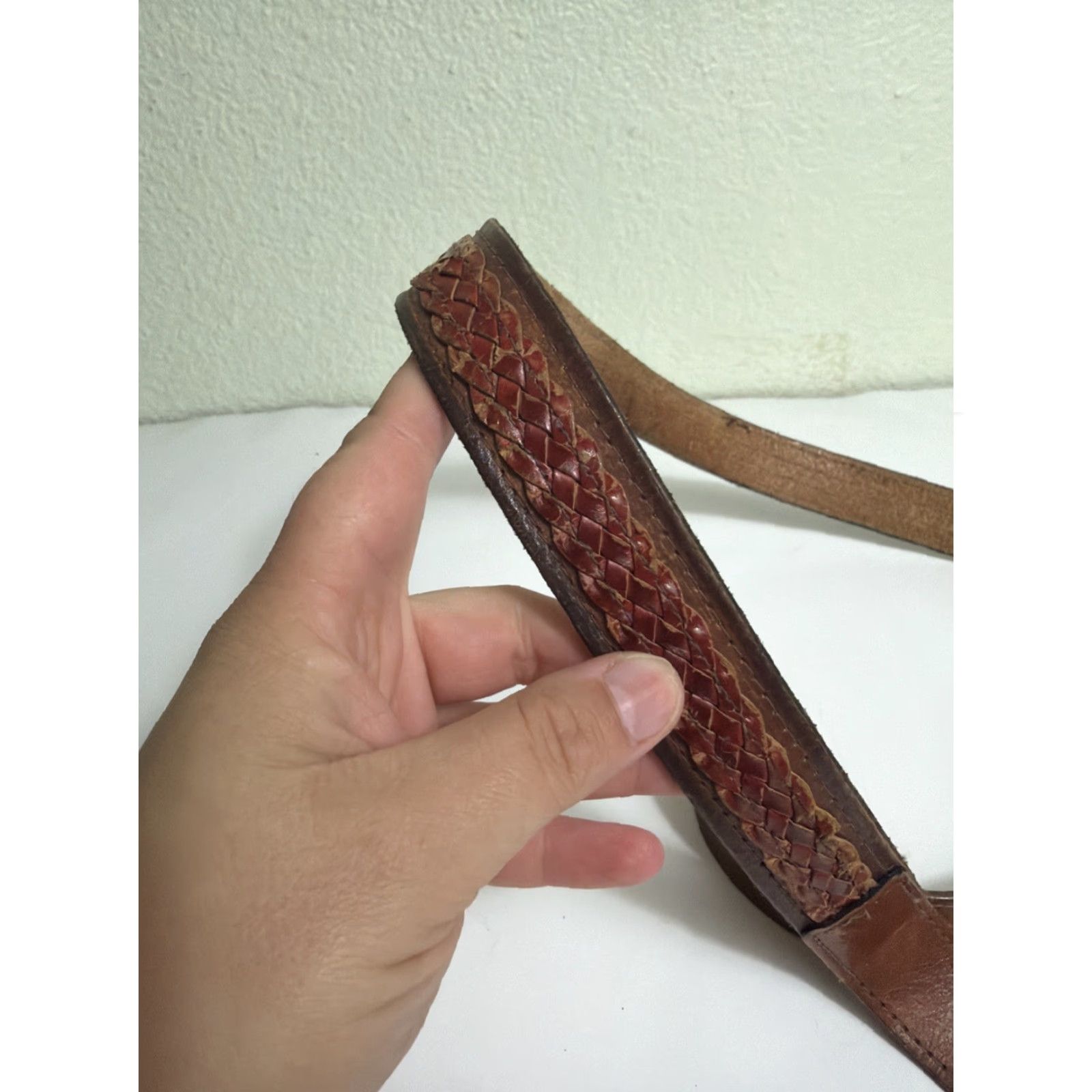 Vintage VINTAGE Lejon Leather Belt Western Size 36 Brown Mens Womens Size ONE SIZE - 4 Thumbnail