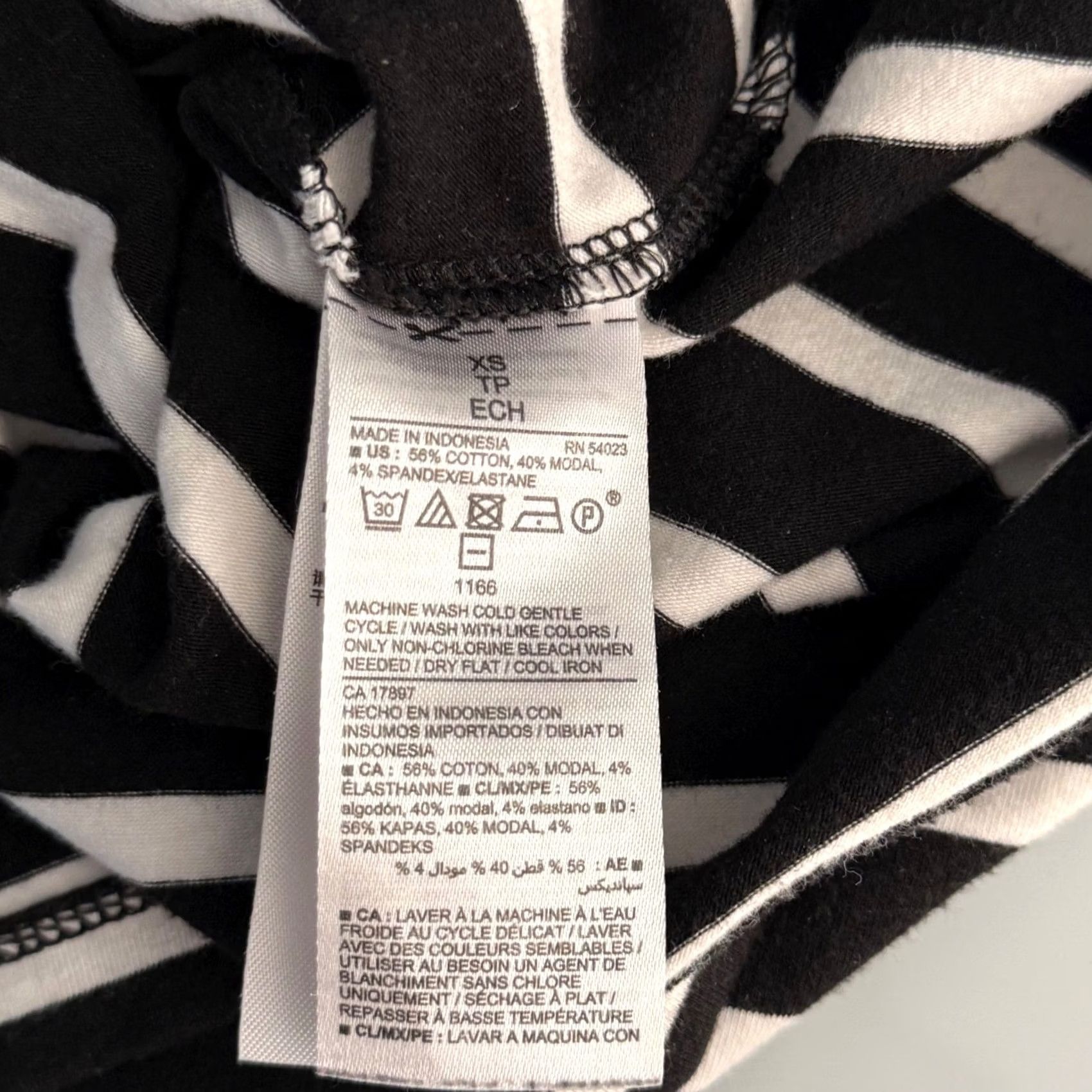 Old Navy Old Navy XS T Shirt Dress Black White Striped Cotton Modal Stretch Size XS / US 0-2 / IT 36-38 - 6 Thumbnail