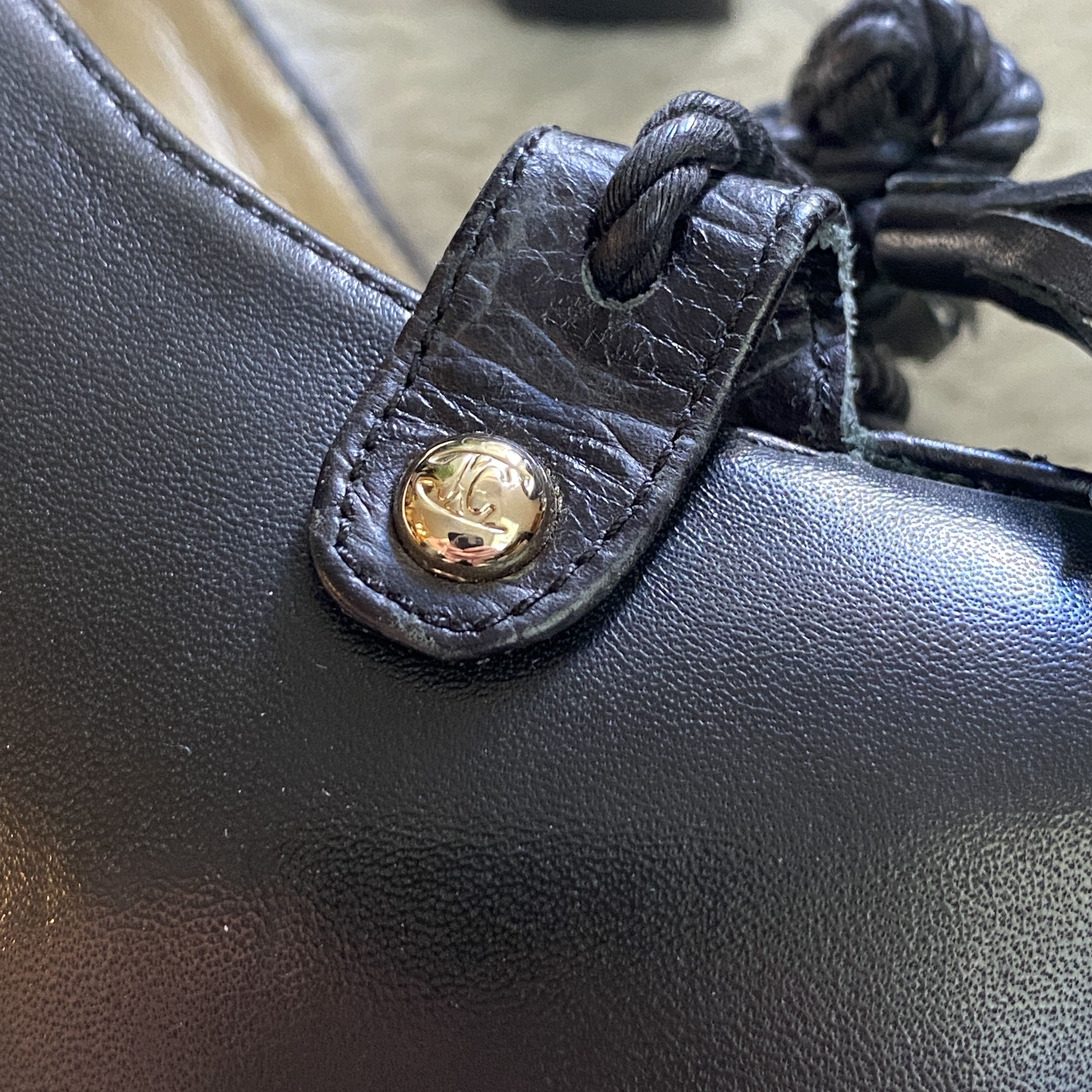 Just Cavalli Vintage JUST CAVALLI Black Leather Platform Heels Size US 8.5 / IT 38.5 - 2 Thumbnail