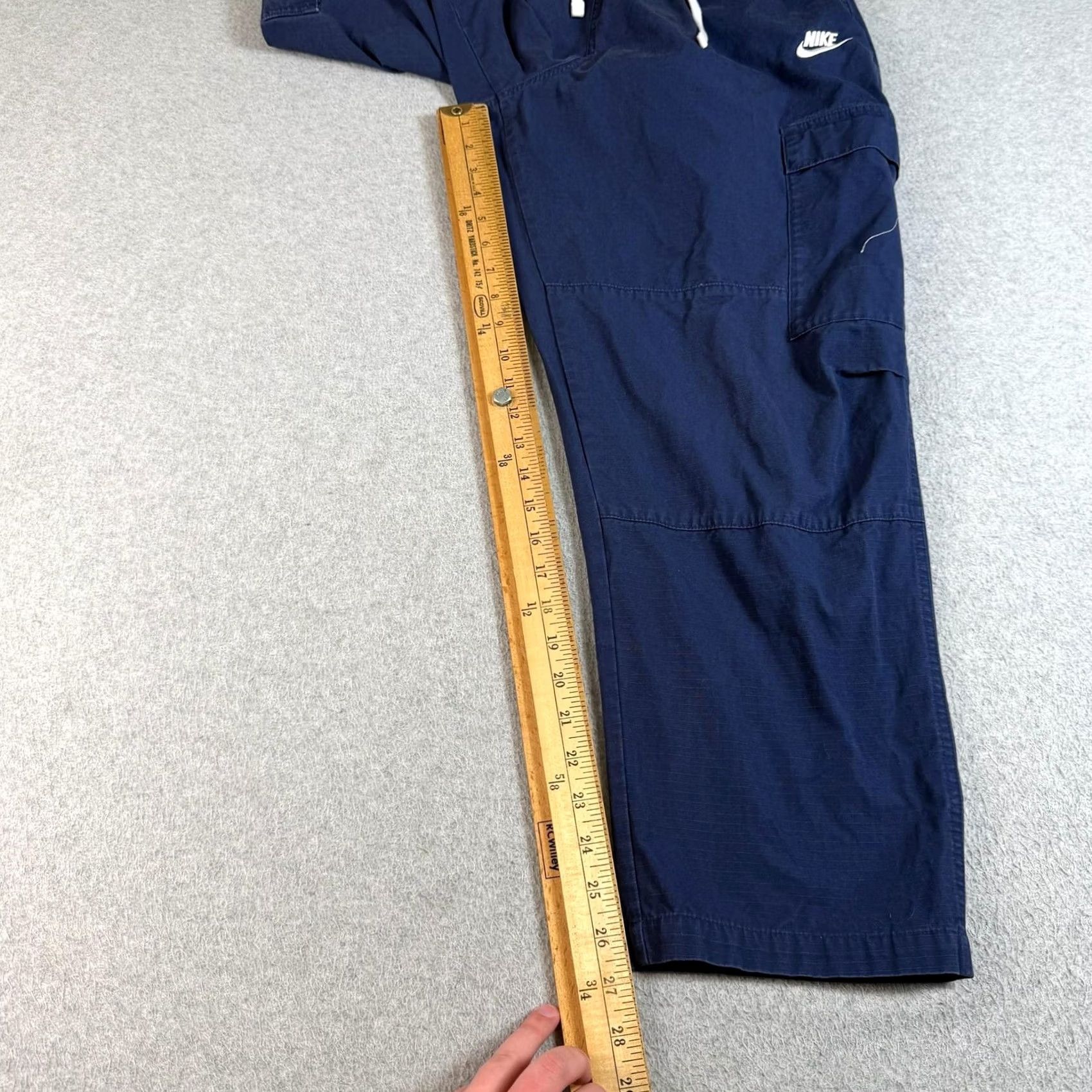 Nike Nike Pants Men Large Blue Cargo Ripstop Elastic Waist Relaxed Ankle Streetwear Size US 33 - 7 Thumbnail